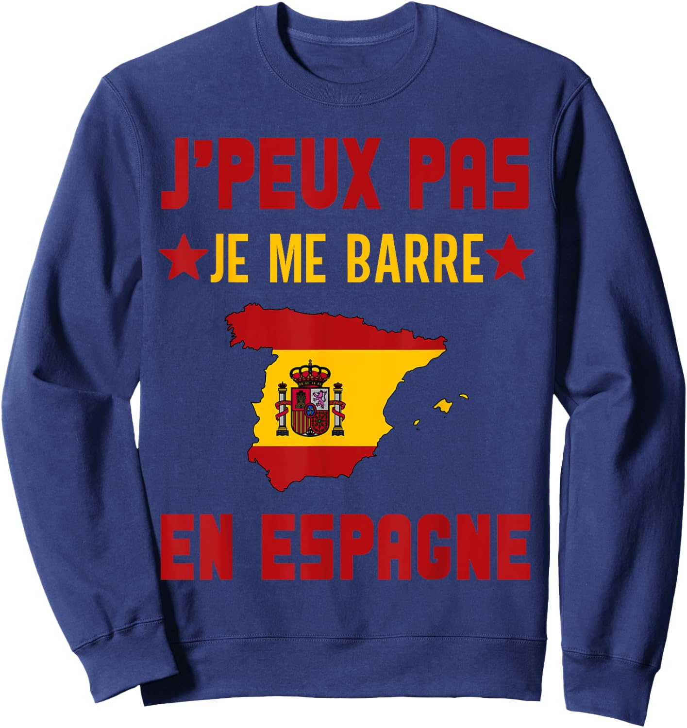 I can not I bar in spain gift travel spanish , Black, S Sweatshirt - Sweatshirt | Navy