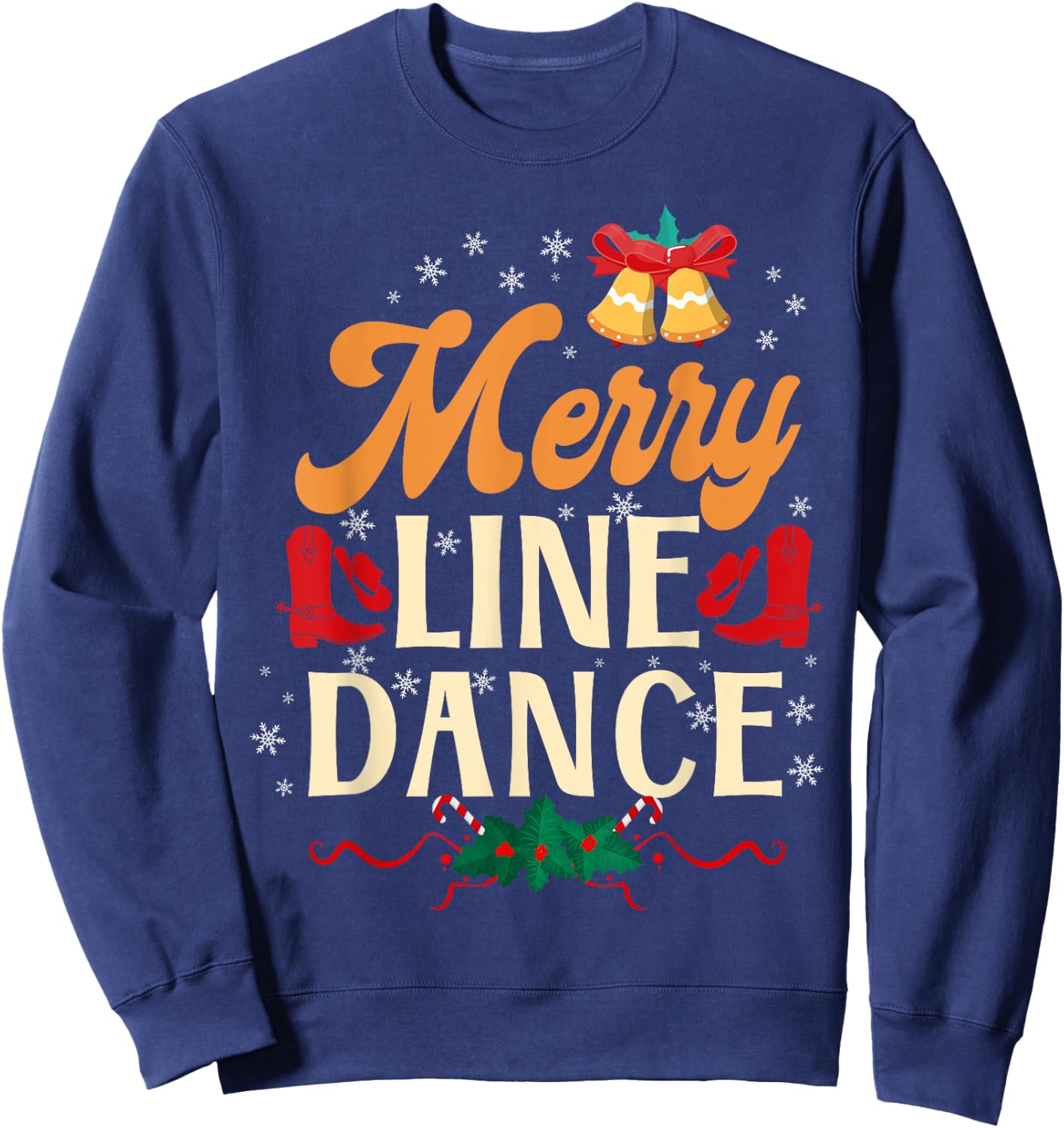 Country Line Dance Dancer HD0 Merry Line Dance - Women's Black Small Classic Fit Short Sleeve Sweatshirt - Sweatshirt | Navy