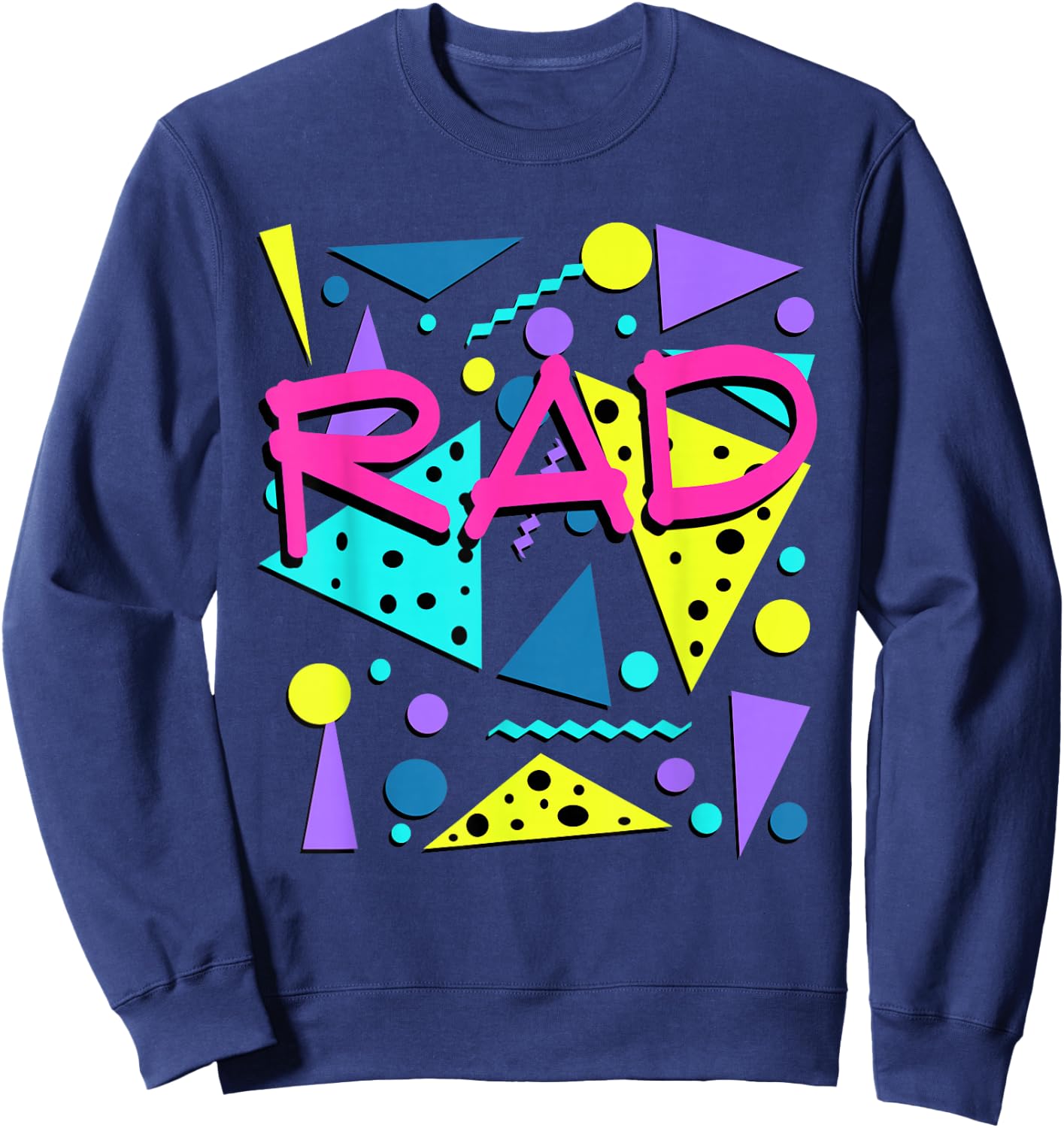 Rad 1980s Vintage Eighties Costume Party Small Sweatshirt - Sweatshirt | Navy