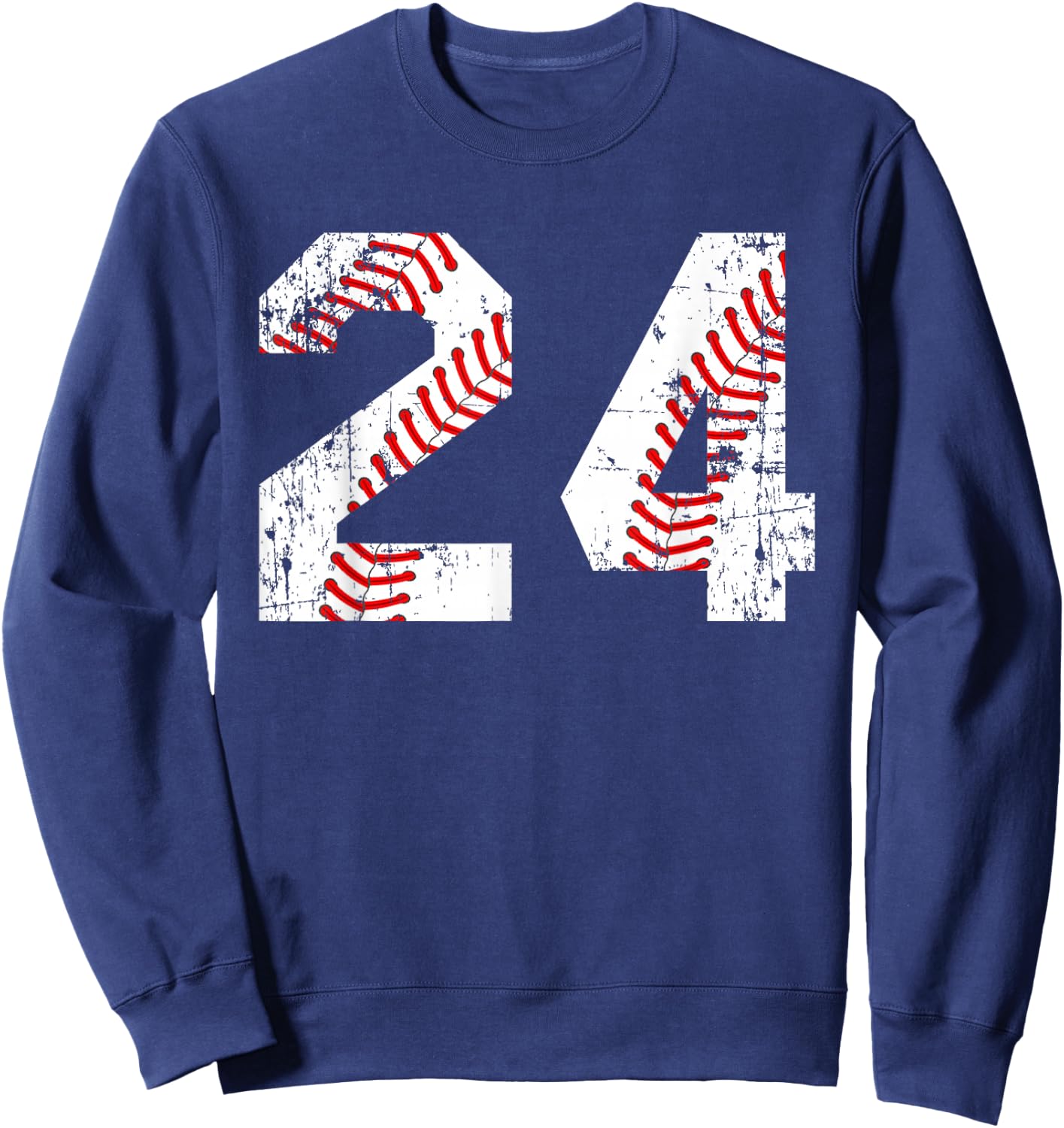 Vintage Baseball 24 Jersey Number Sweatshirt - Sweatshirt | Navy