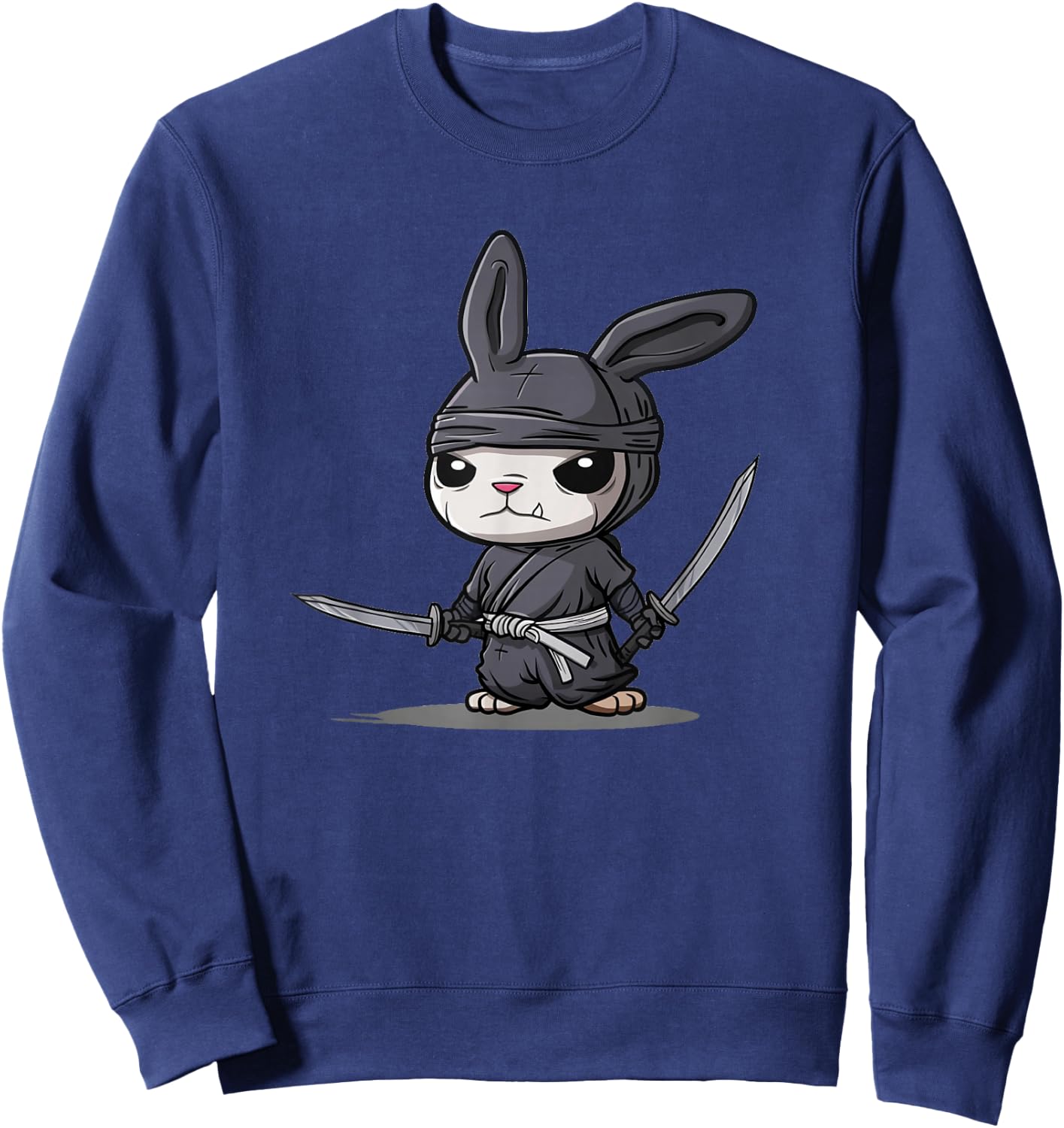 Pretty Ninja Bunny Graphic for a Cute and Cool Design Sweatshirt - Sweatshirt | Navy
