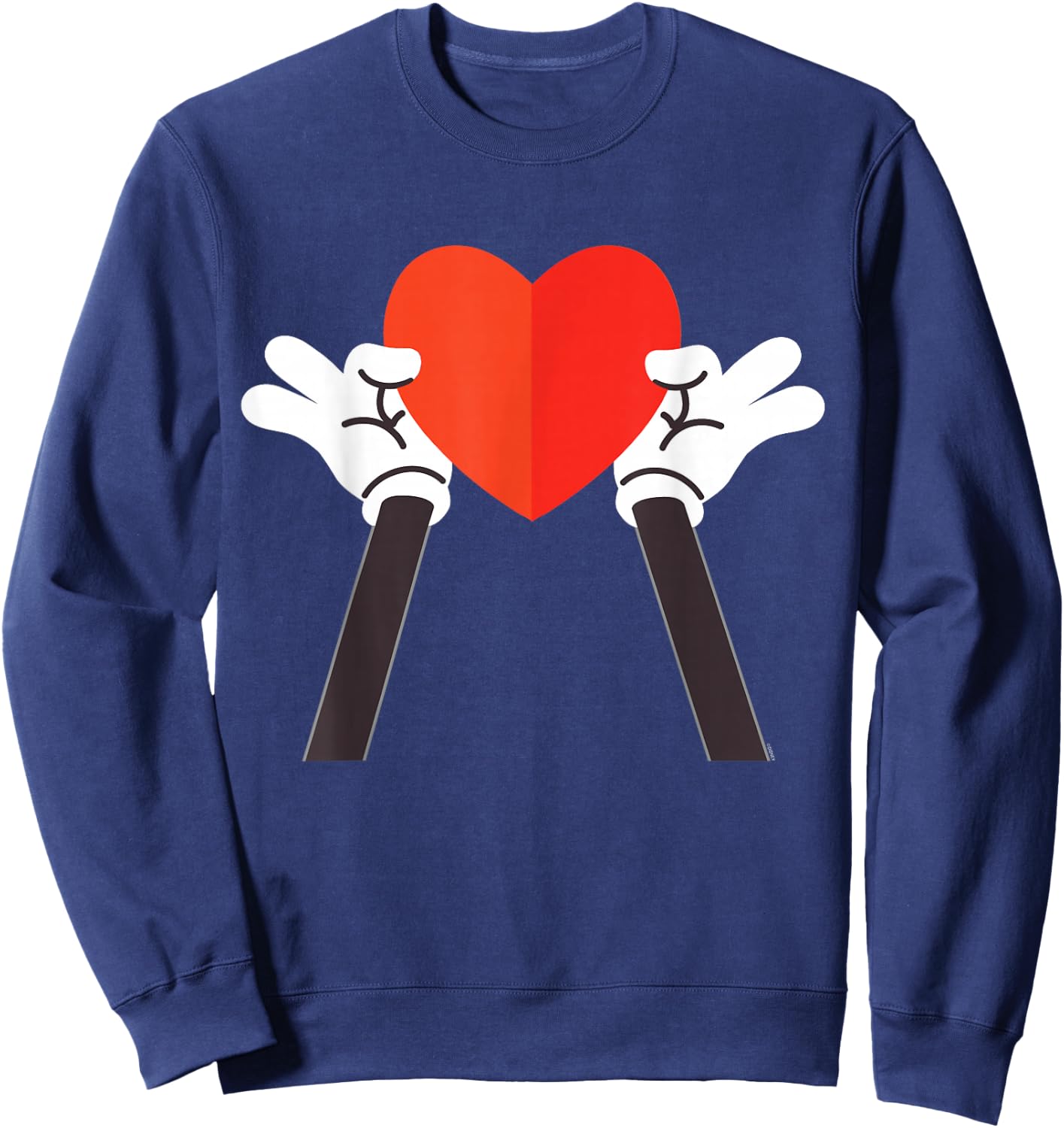 Disney Valentine's Day Mickey Mouse Hands Holding Heart Sweatshirt - Sweatshirt | Navy