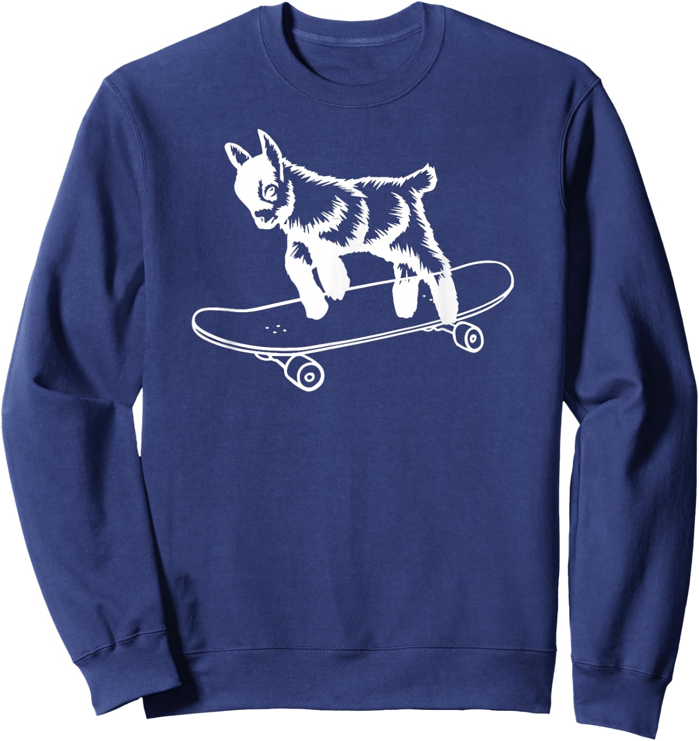 funny baby goat on Skateboard Sweatshirt - Sweatshirt | Navy