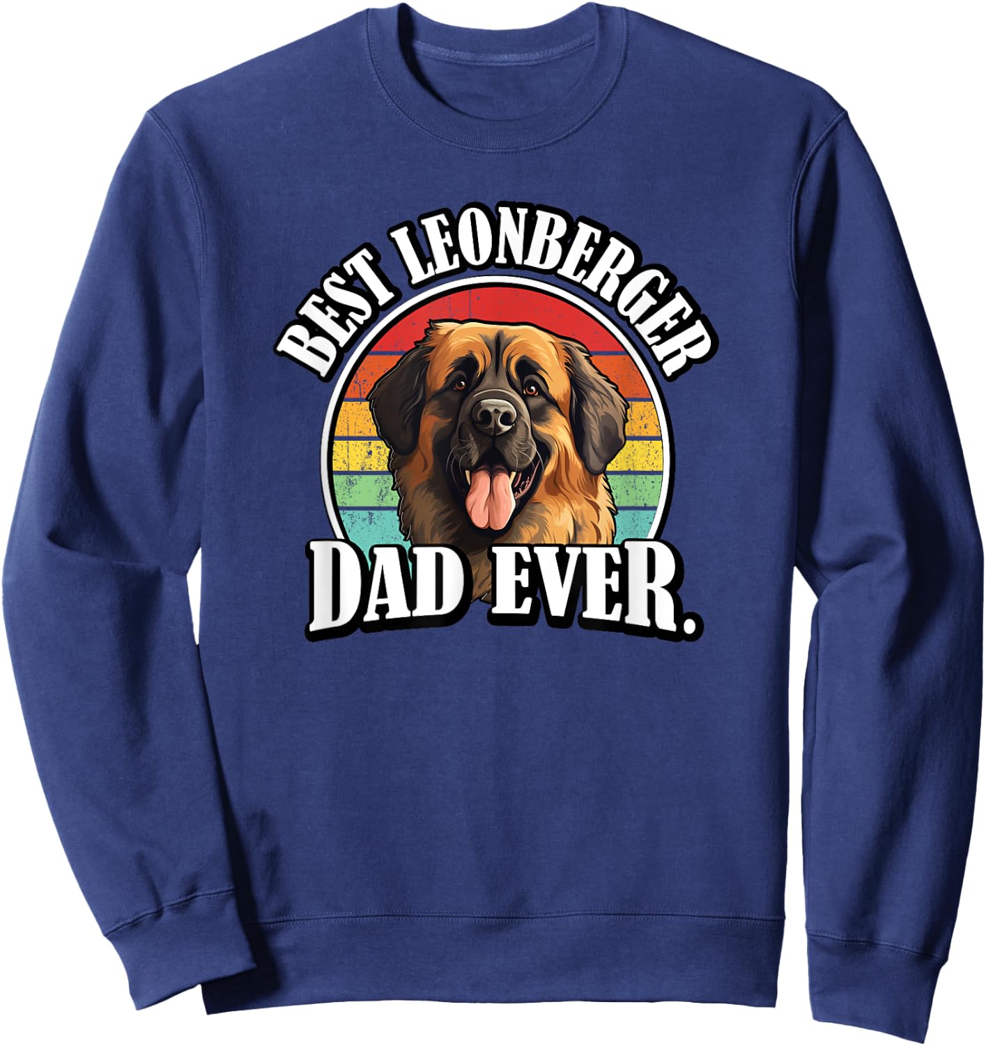 Funny Retro Vintage Best Leonberger Dad Lover Sweatshirt - Sweatshirt | Navy