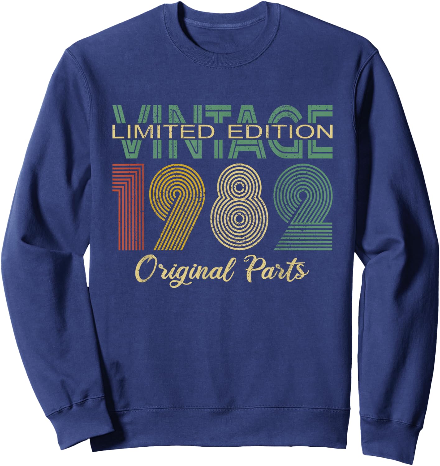 Vintage 1982 Men Women Born in 1982 Birthday Sweatshirt - Sweatshirt | Navy