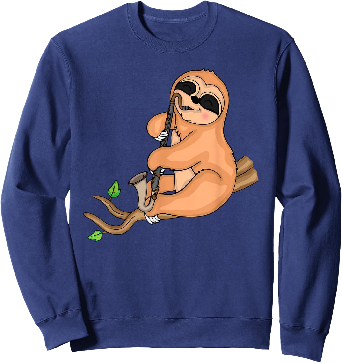 Sloth Bass Clarinet Player Kids Music Big Band Bass Clarinet Sweatshirt - Sweatshirt | Navy