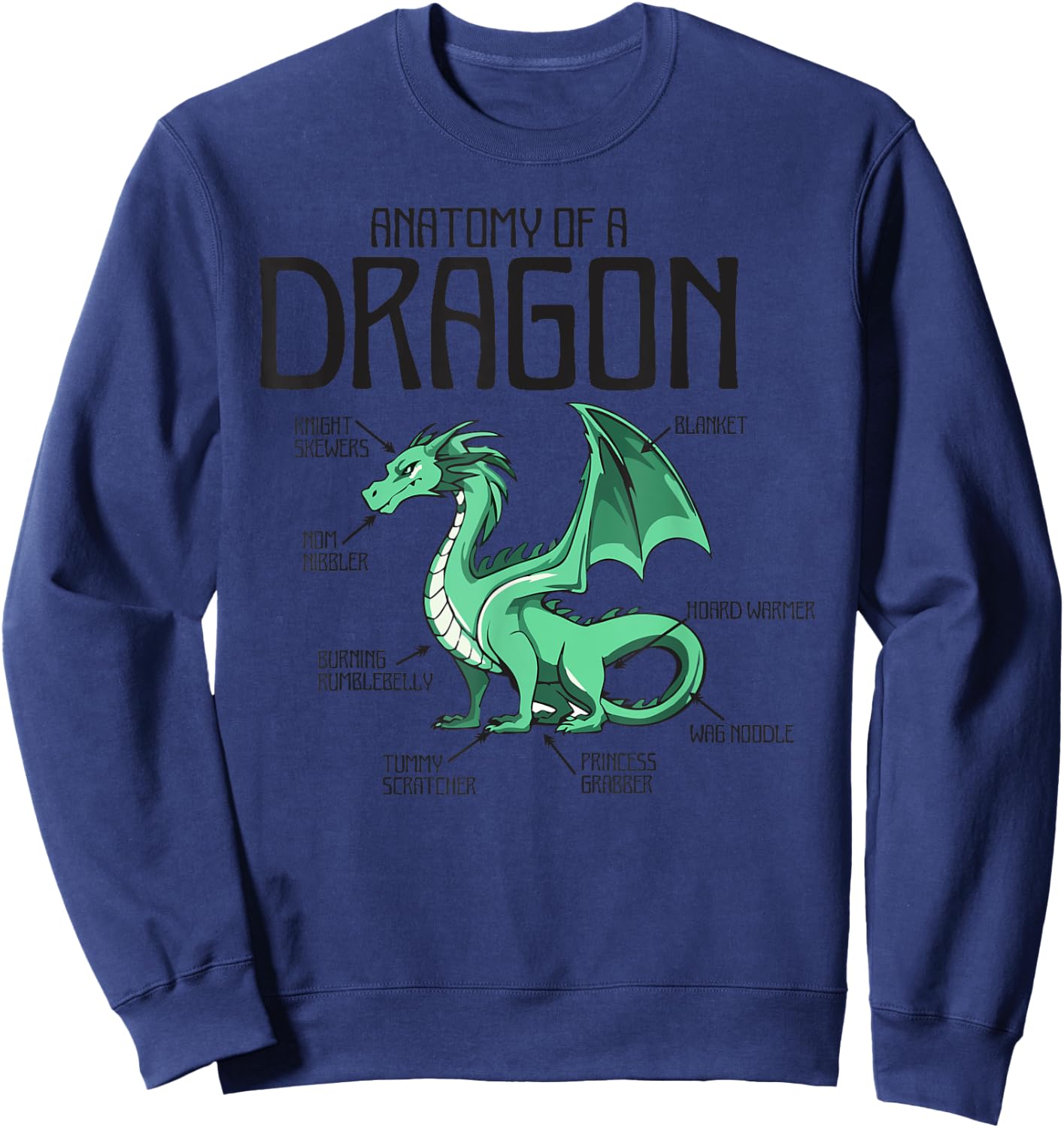 Anatomy Of A Dragon Lover Women, Funny Reptile 2 Sweatshirt - Sweatshirt | Navy