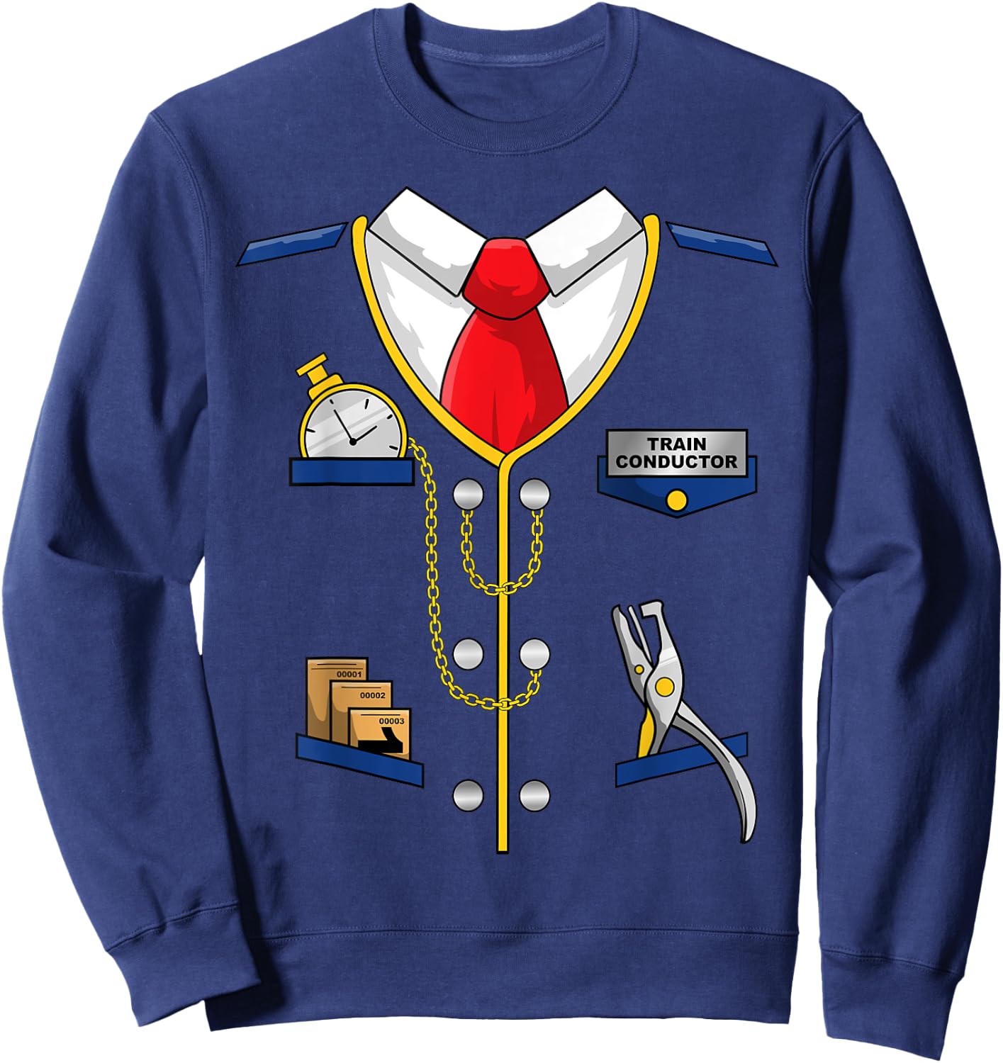 Train Conductor Costume Shirt- Men Women Kids - Train Driver Sweatshirt - Sweatshirt | Navy