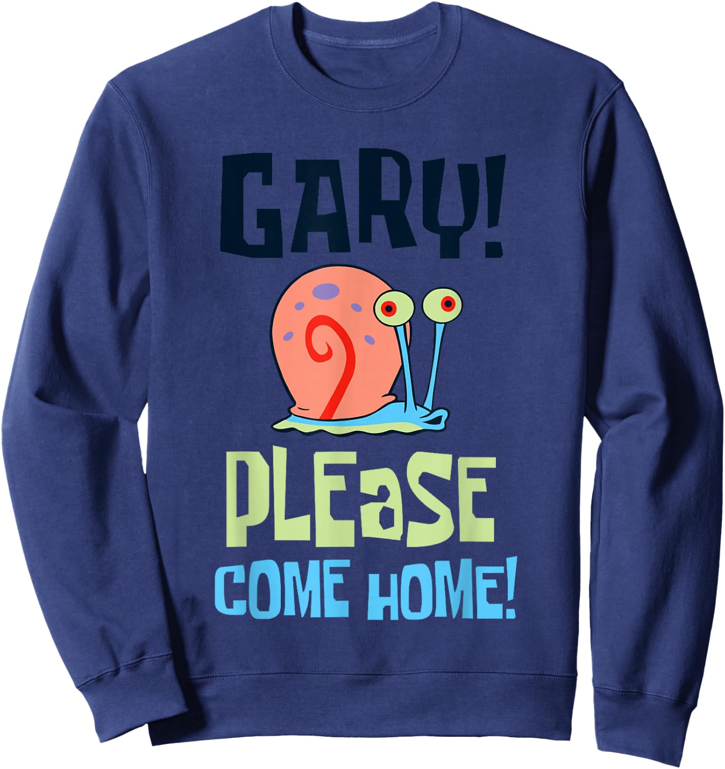 Spongebob Squarepants Gary! Please Come Home! Posters Sweatshirt - Sweatshirt | Navy