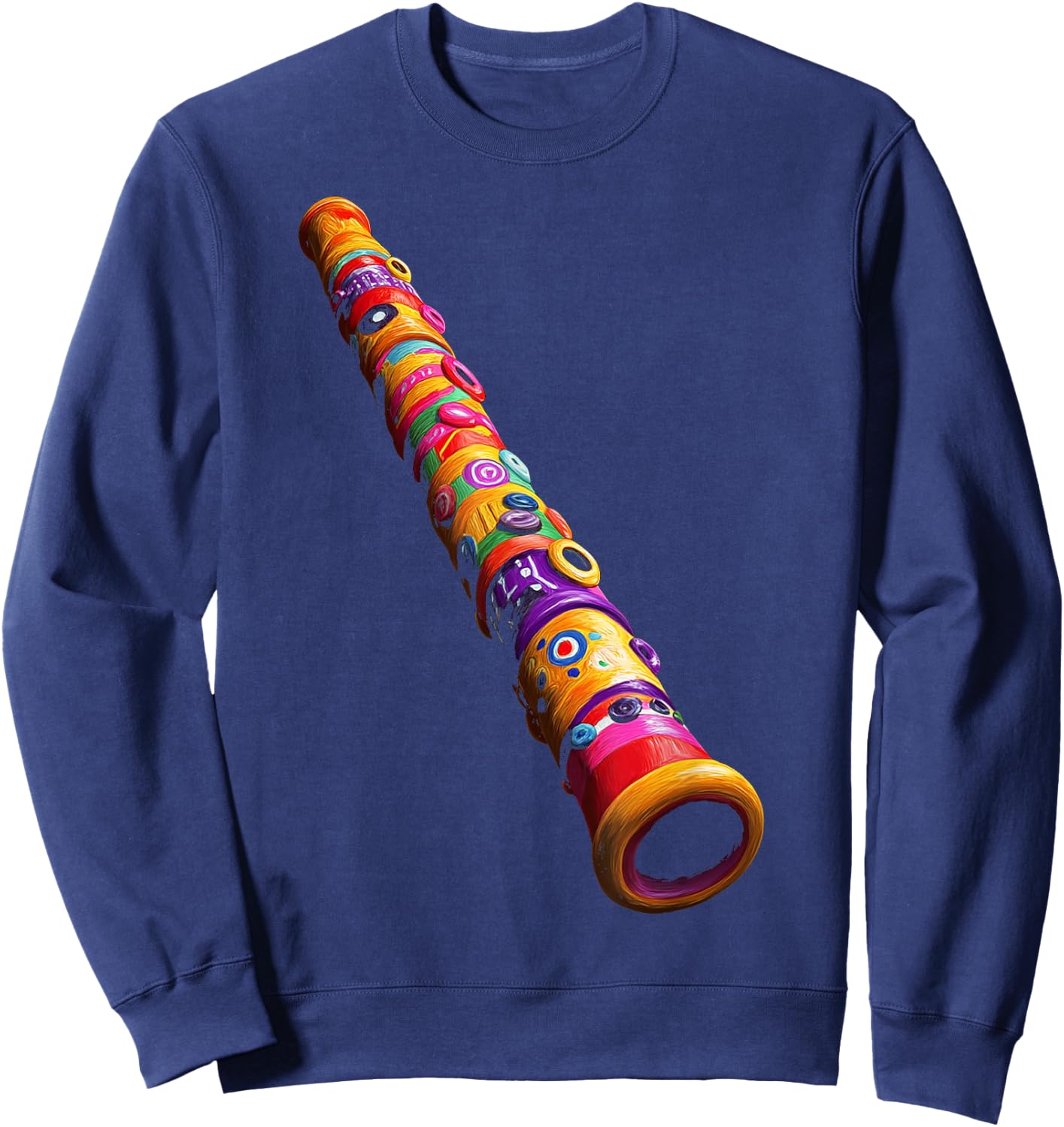Recorder Music Instrument Motif Art Recorder Sweatshirt - Sweatshirt | Navy