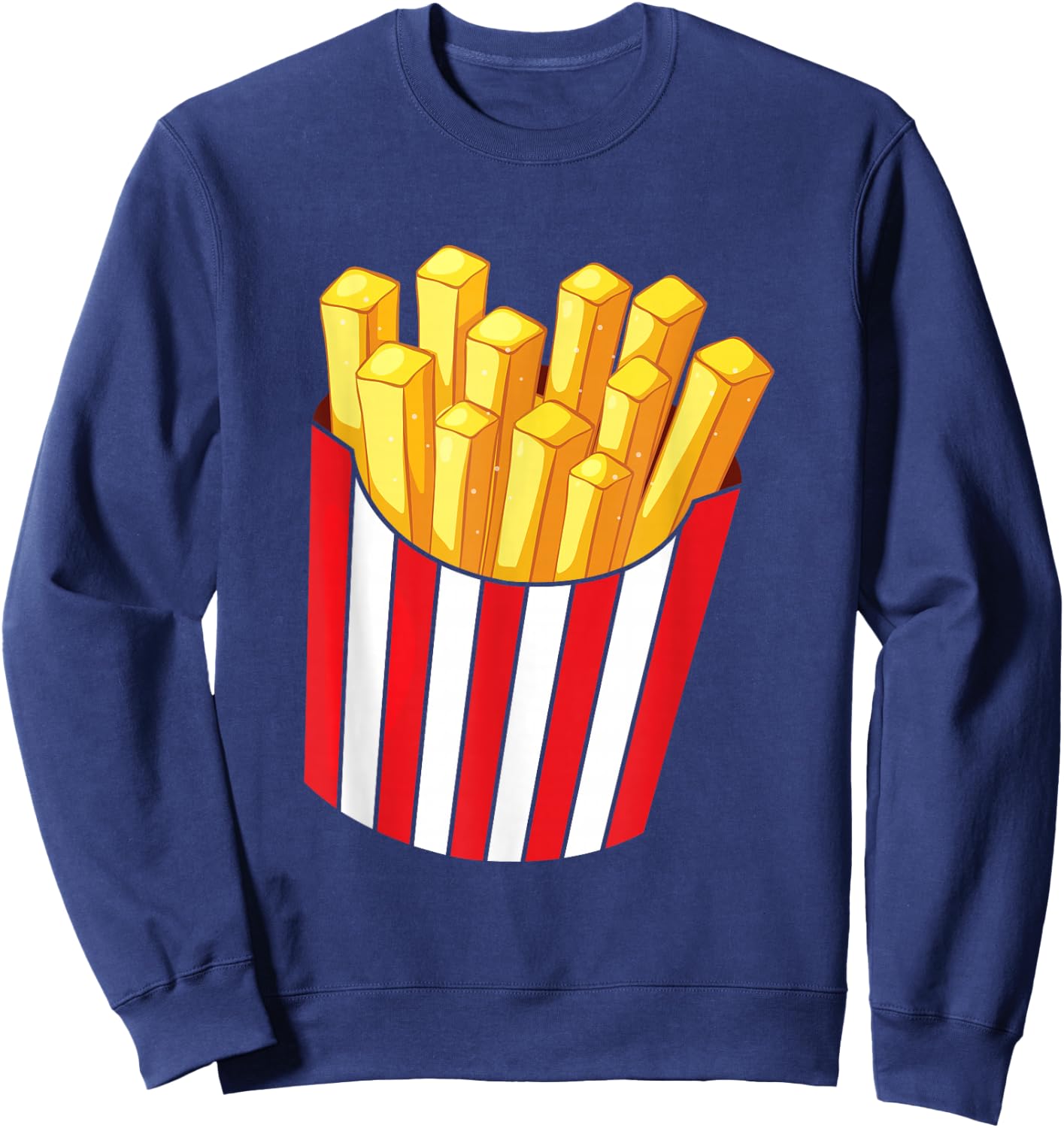 Fries Fries Lovers Fast Food Frit Red White , black Sweatshirt - Sweatshirt | Navy