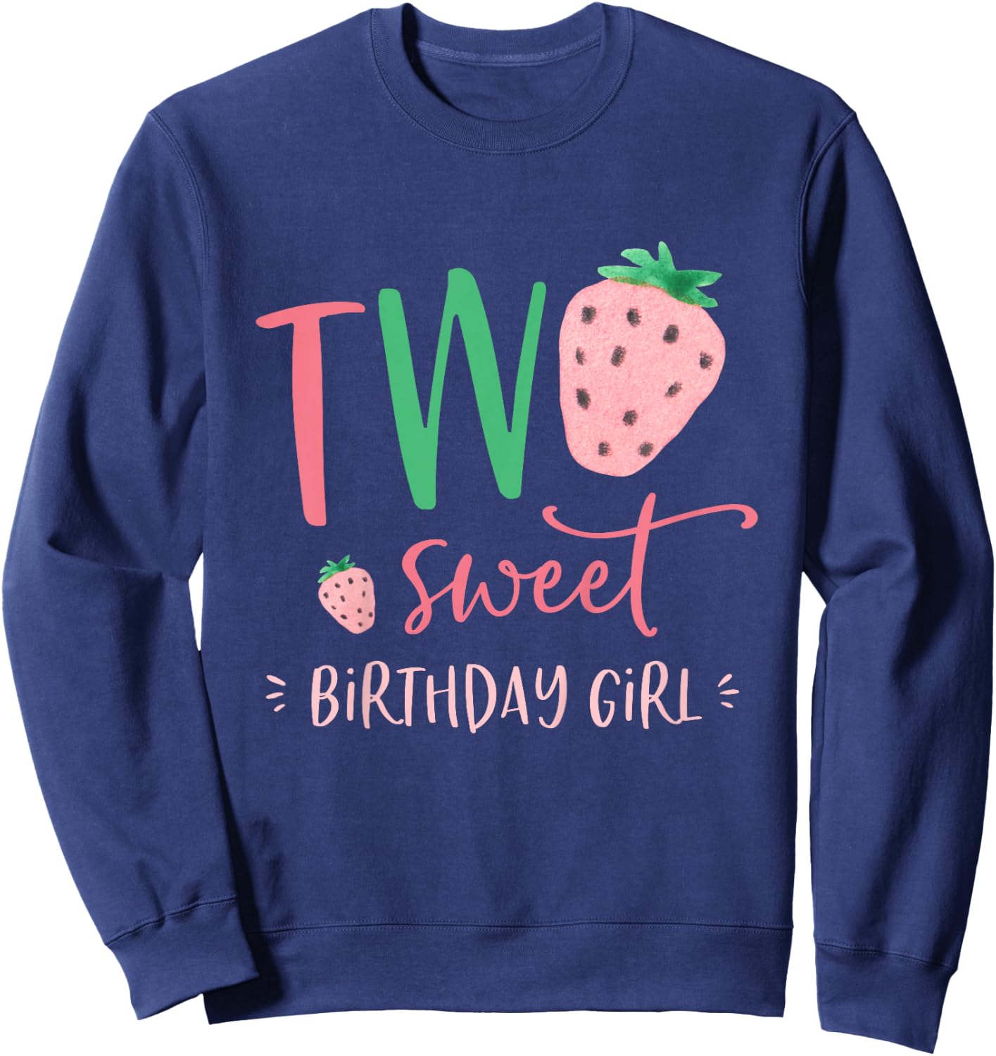 Zwei süße Geburtstagskinder Strawberry 2nd Second Bday Party Sweatshirt - Sweatshirt | Navy