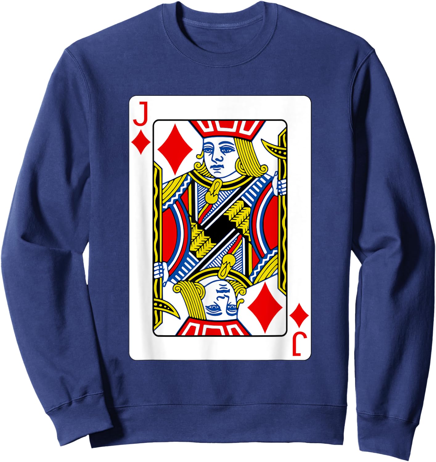 Jack Of Diamonds Playing Card Poker Player Costume Sweatshirt - Sweatshirt | Navy