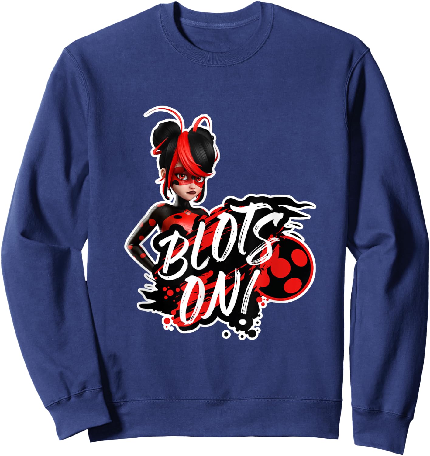 Miraculous Ladybug Shadybug and Claw Noir Blots On Sweatshirt - Sweatshirt | Navy