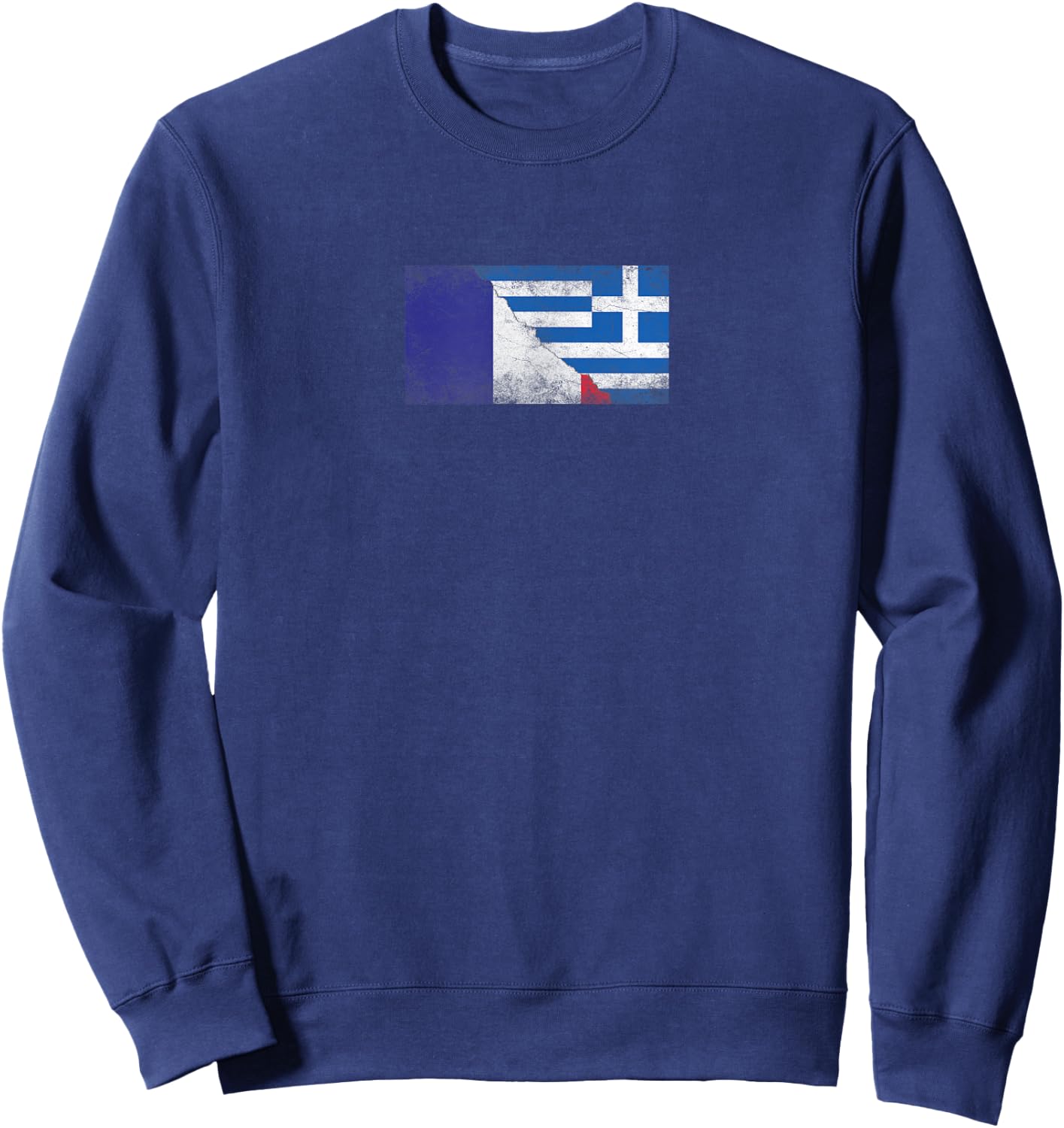 Flags France and Greece – French Greek , Black, S Sweatshirt - Sweatshirt | Navy