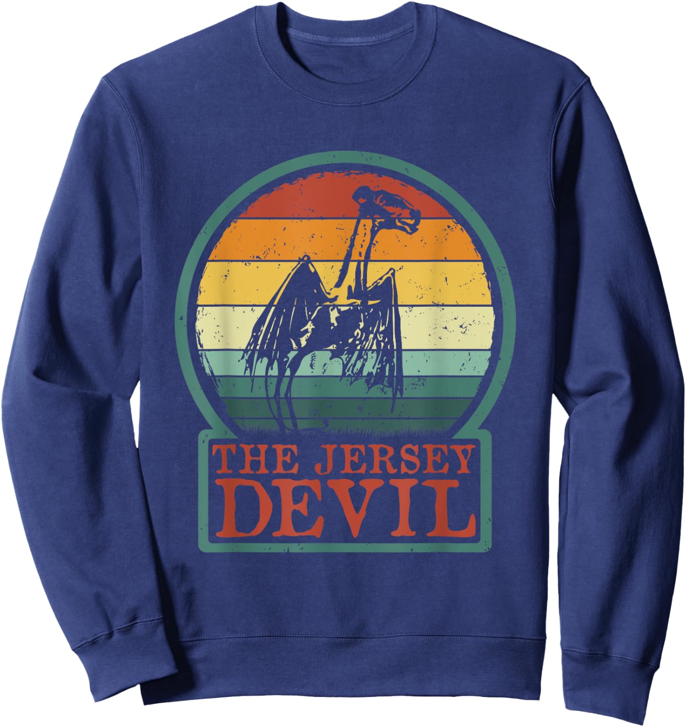 National Introvert Society - Men's Black Retro Vintage New Jersey Cryptid Sweatshirt - Sweatshirt | Navy