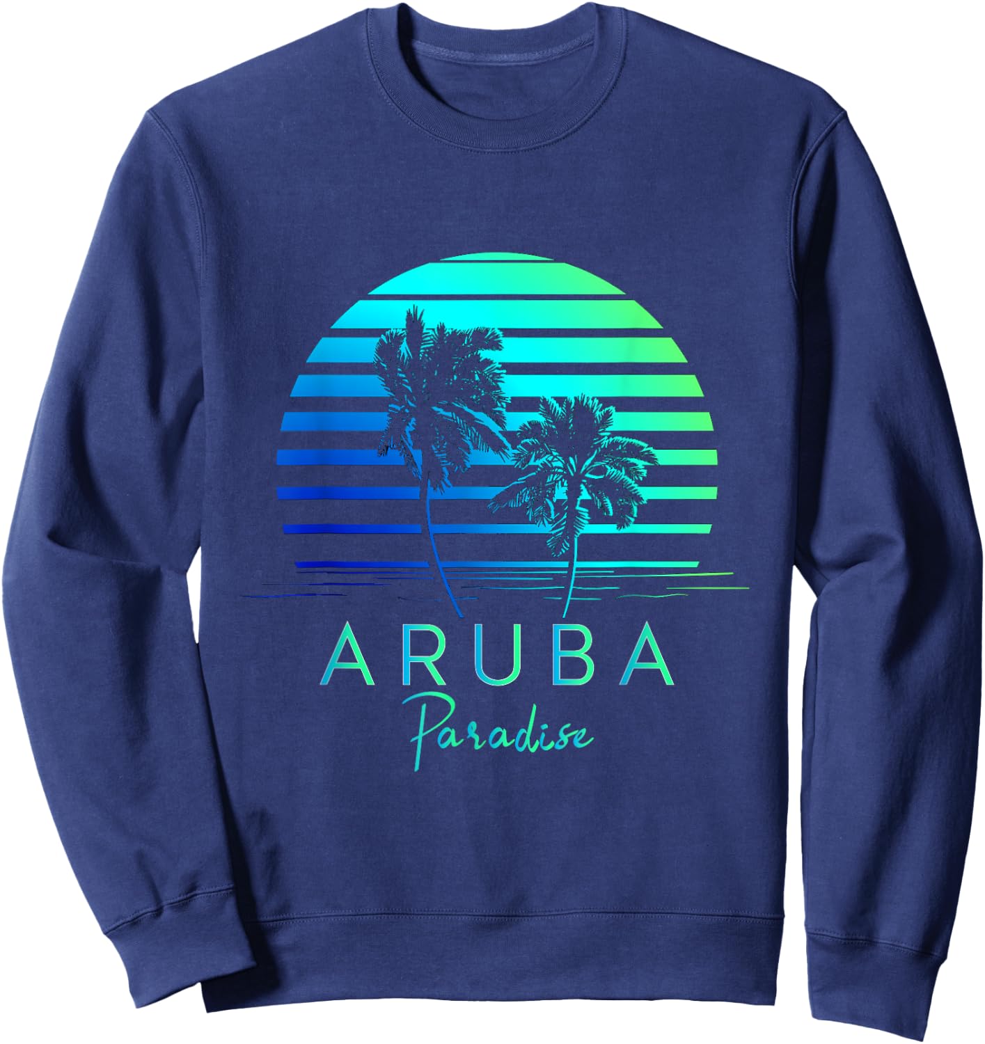 Vintage Aruba Beach Vibes Vacation Souvenir Sweatshirt - Sweatshirt | Navy