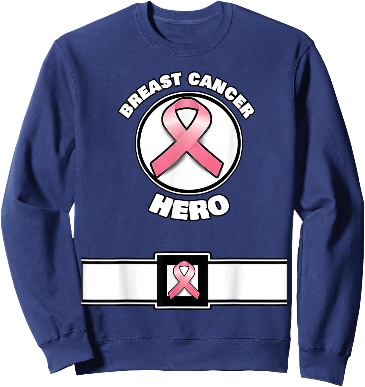 Super Breast Cancer Awareness Hero Costume Sweatshirt - Sweatshirt | Navy