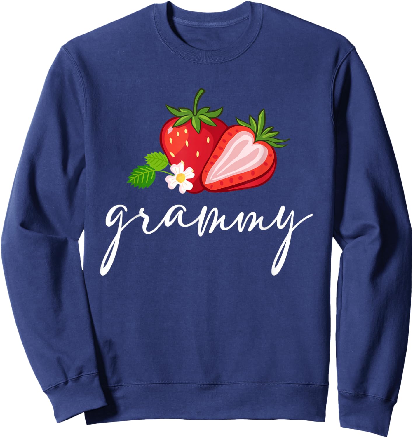 Strawberry Grammy First Birthday Family Funny Strawberry Sweatshirt - Sweatshirt | Navy