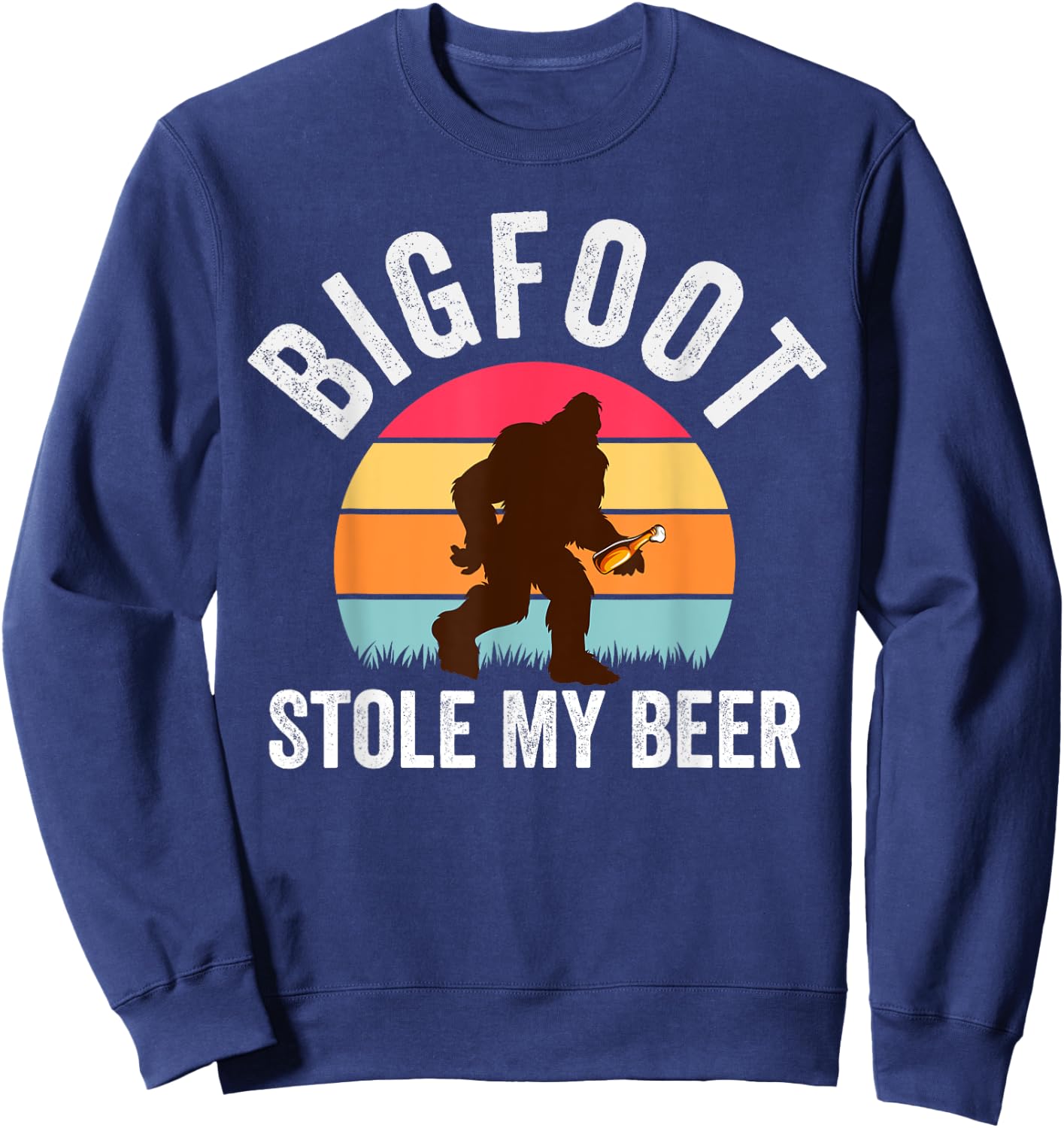 Bigfoot Stole My Beer Funny Yeti Yowi Sasquatch Drinking Sweatshirt - Sweatshirt | Navy