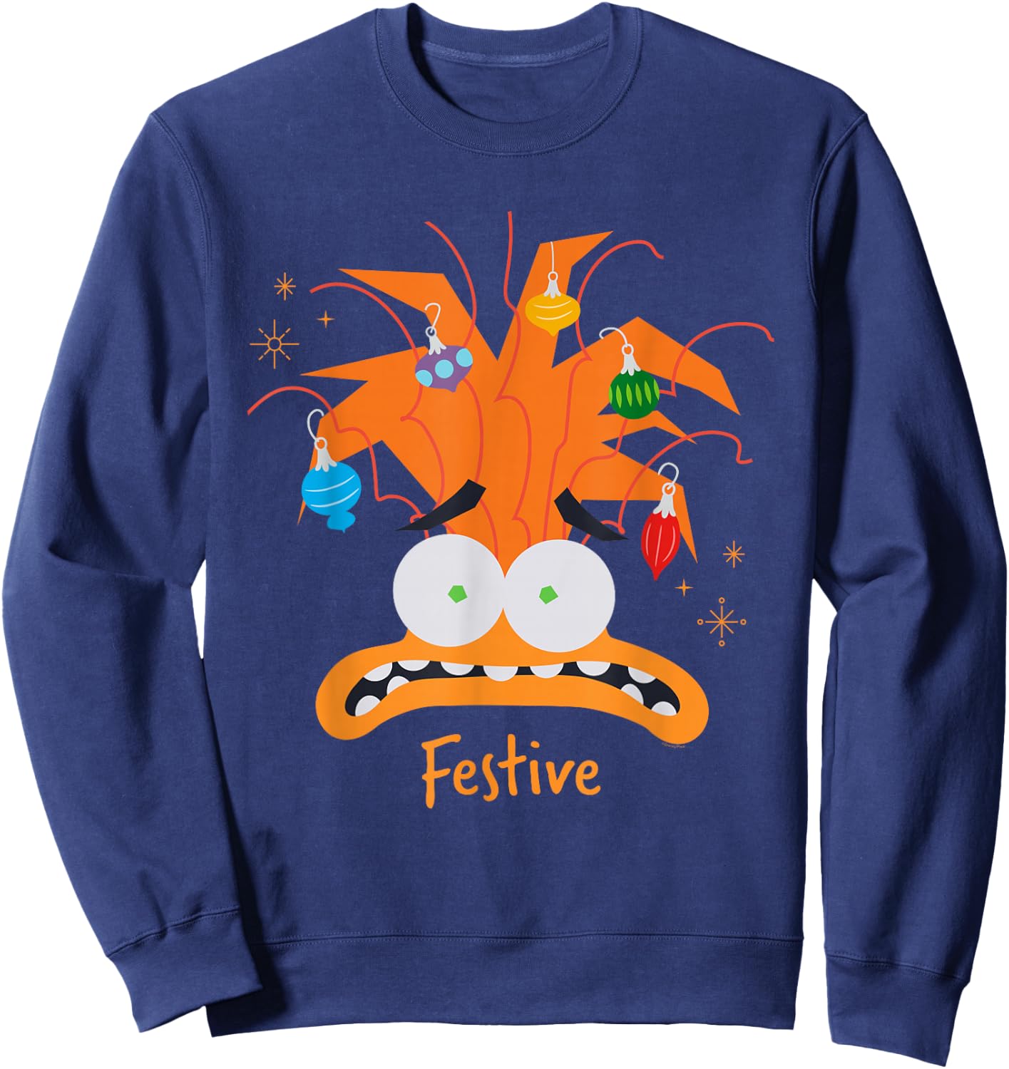 Disney and Pixar’s Inside Out 2 Anxiety Festive Christmas Sweatshirt - Sweatshirt | Navy