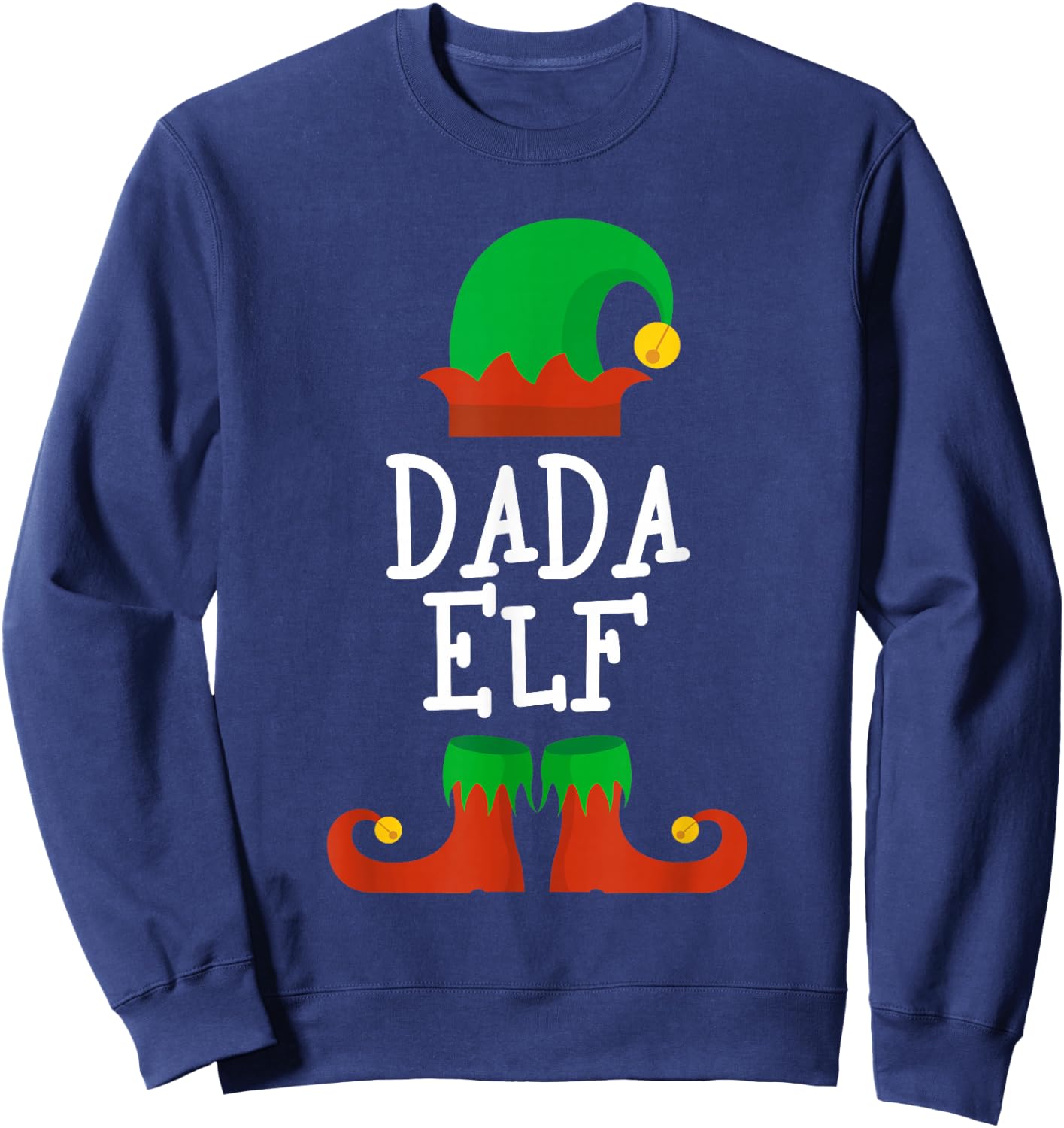 Family I'm The Dada Elf Christmas Matching Pajama Funny Sweatshirt - Sweatshirt | Navy