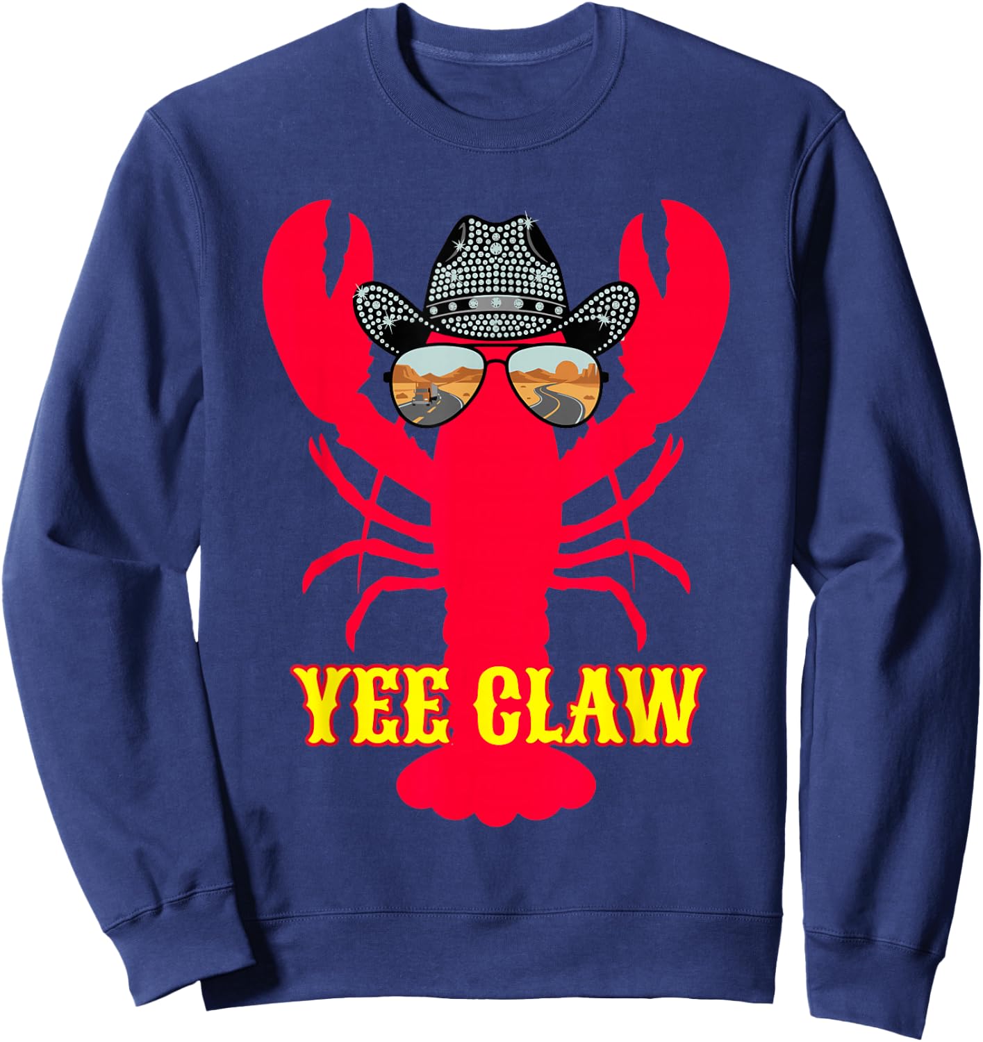 Yee Claw Chapeau de Lunettes de Soleil Homard Sweatshirt - Sweatshirt | Navy