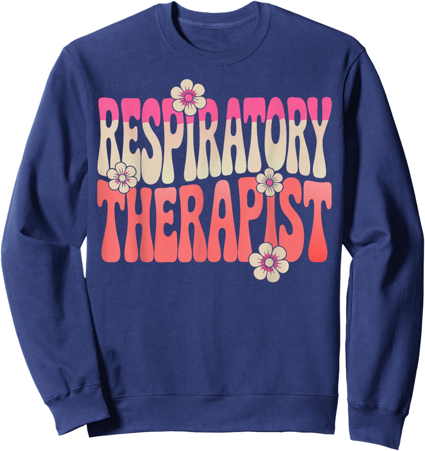 Retro Respiratory Therapy Lung Health Therapist Sweatshirt - Sweatshirt | Navy