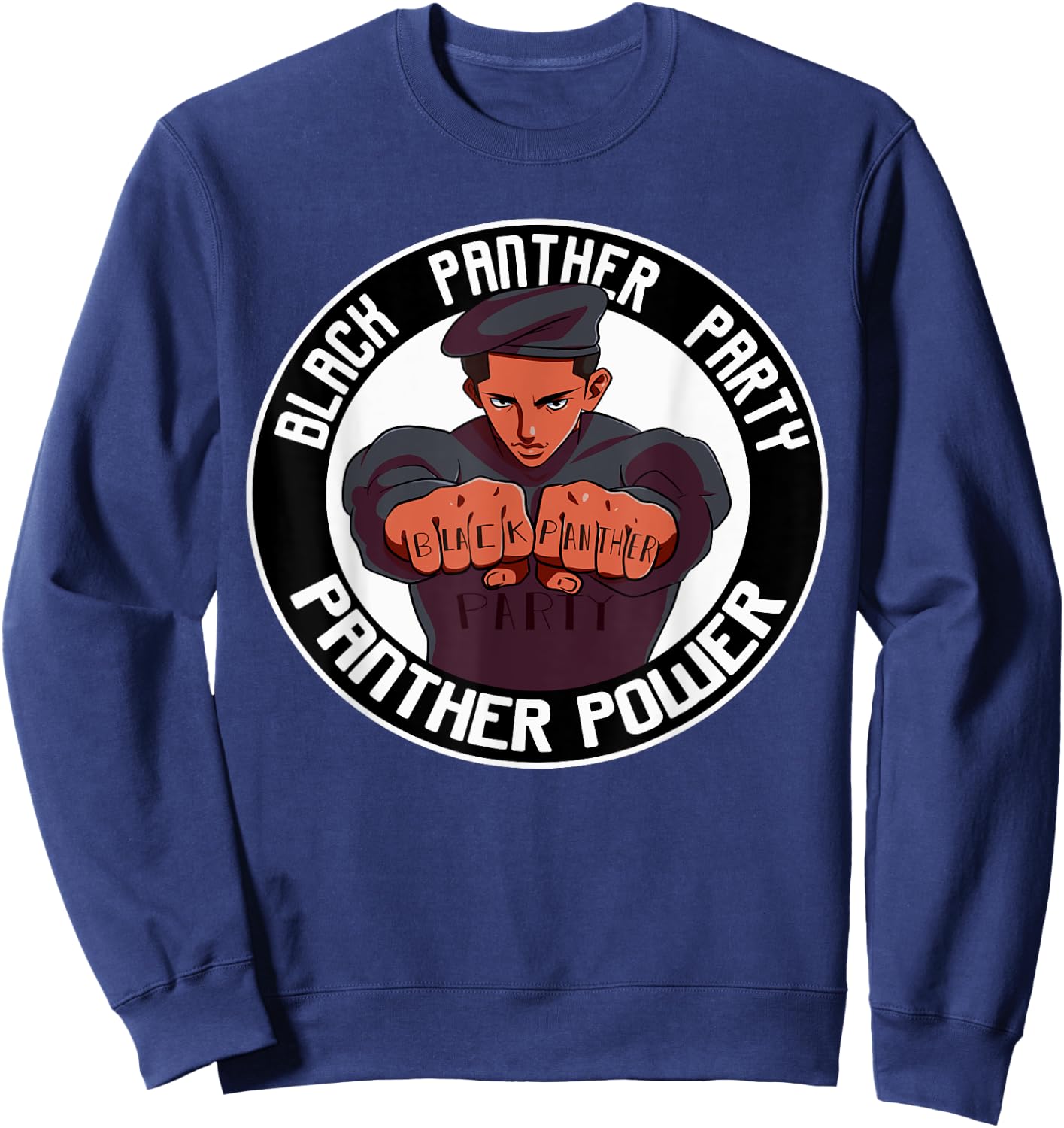 Black Power Panther Party Beret Afro1966 Logo Sweatshirt - Sweatshirt | Navy
