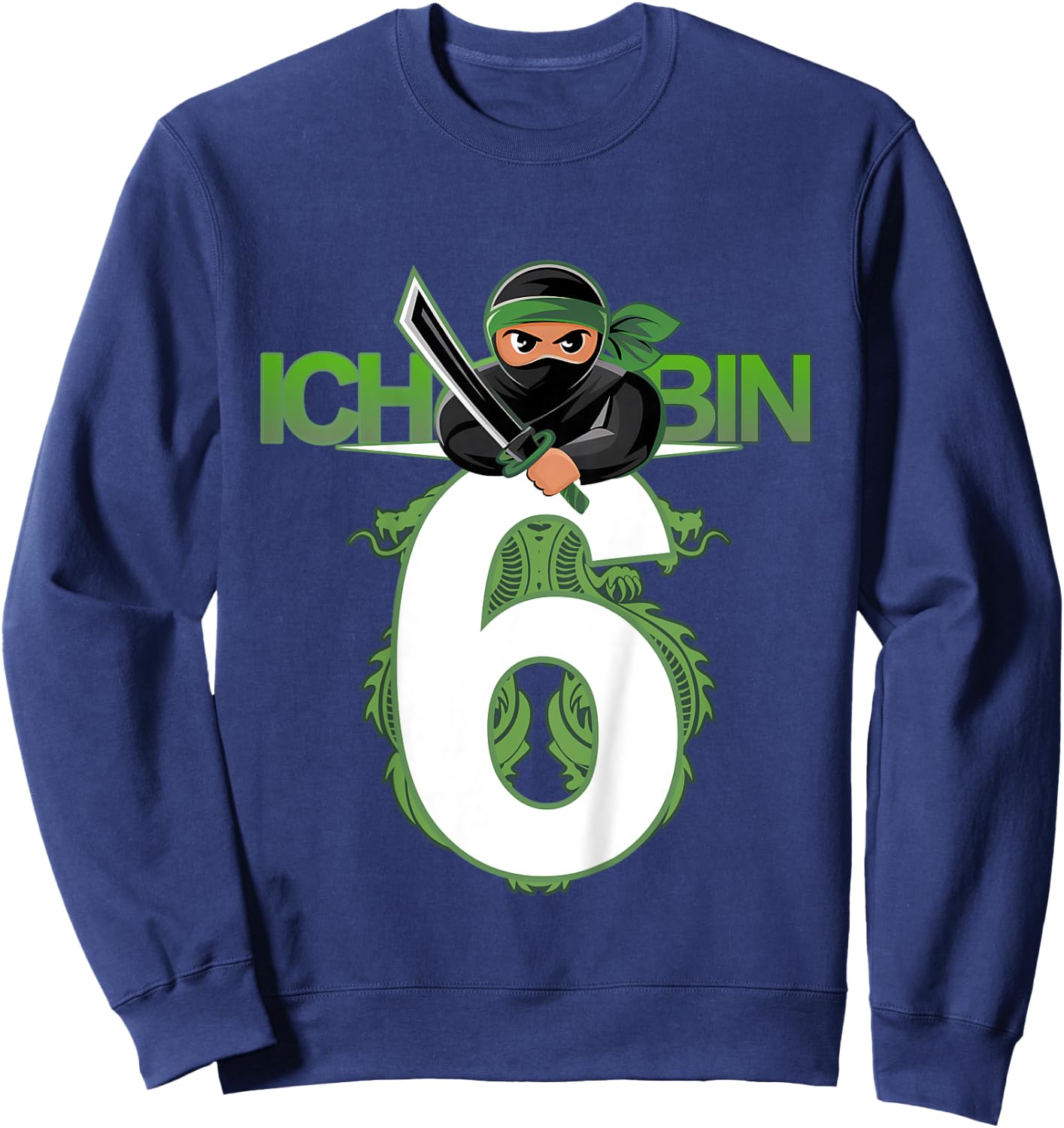 Kinder 6. Geburtstag Ninja Kostüm 6 Jahre alt Junge Sweatshirt - Sweatshirt | Navy