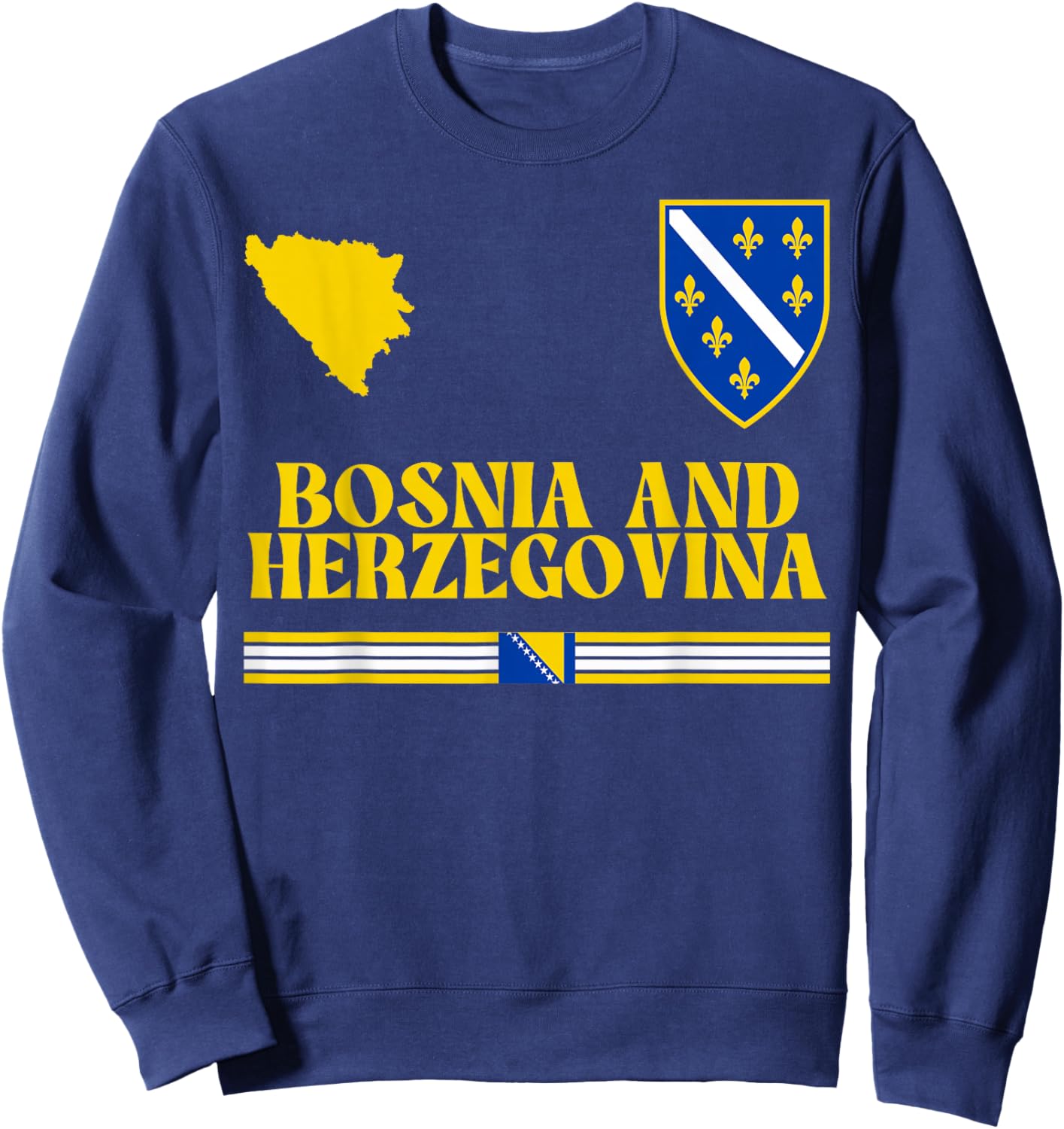 Bosnia and Herzegovina Flag, Bosnian Flag, Bosnia Sweatshirt - Sweatshirt | Navy