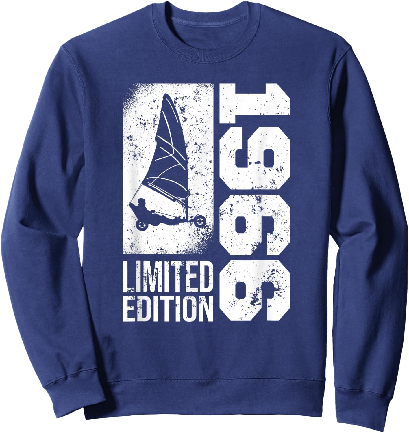 Vintage Beach Veil born in 1966 Birthday Sailing Tank , Black, S Sweatshirt - Sweatshirt | Navy