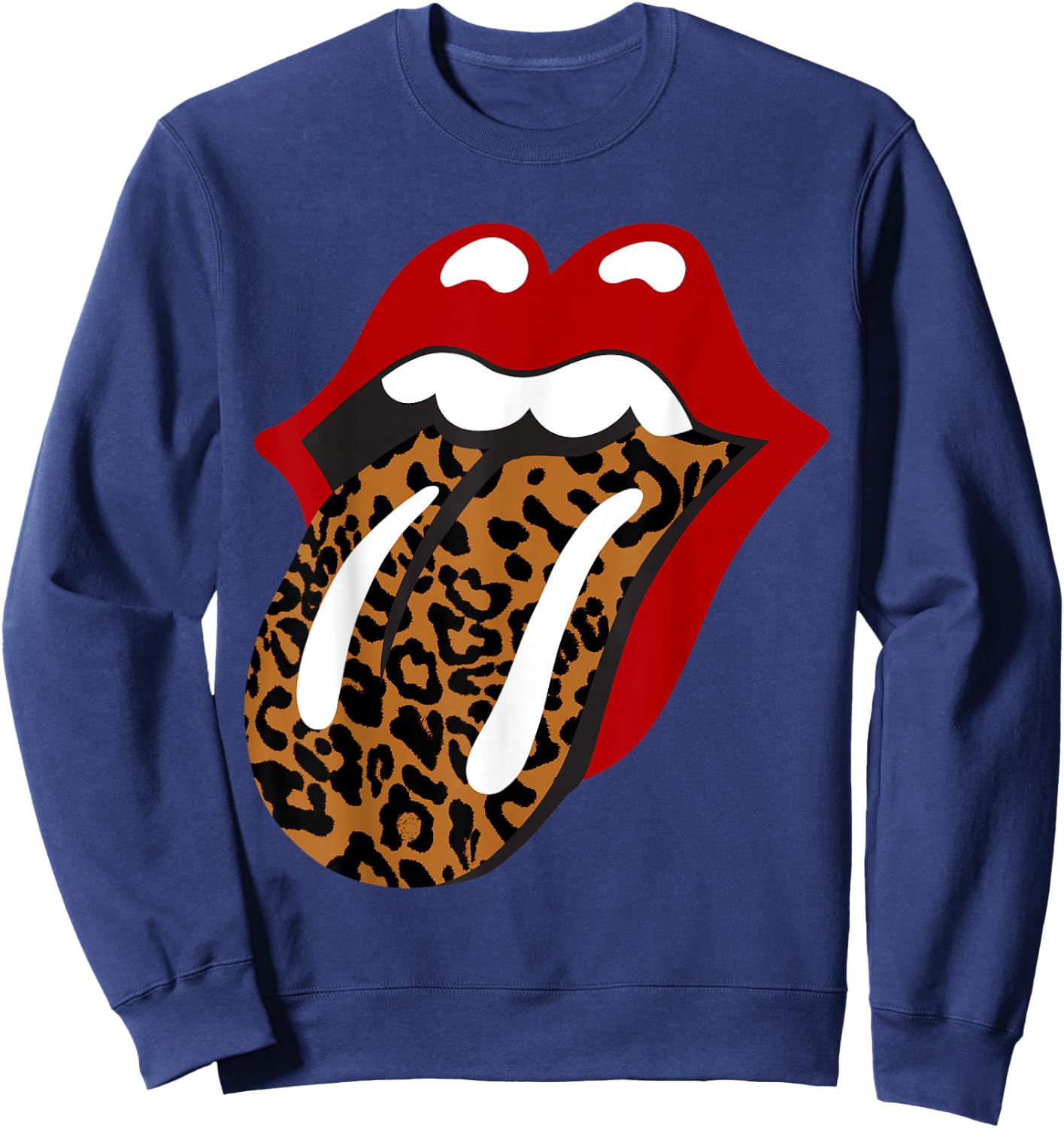 Rolling Stones Classic Leopard Tongue , black Sweatshirt - Sweatshirt | Navy