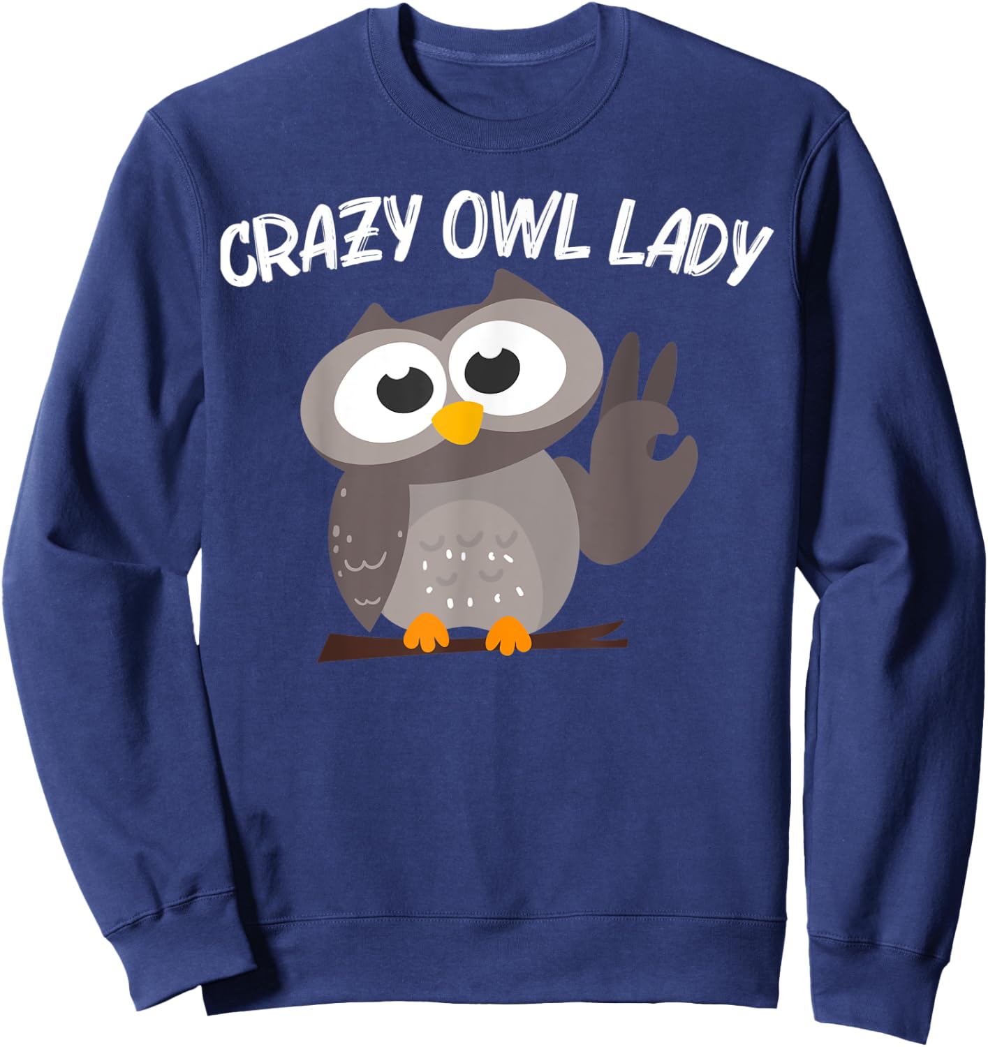 Owl Gift Grandma Owl Nocturnal Bird Of Prey Lovers Sweatshirt - Sweatshirt | Navy