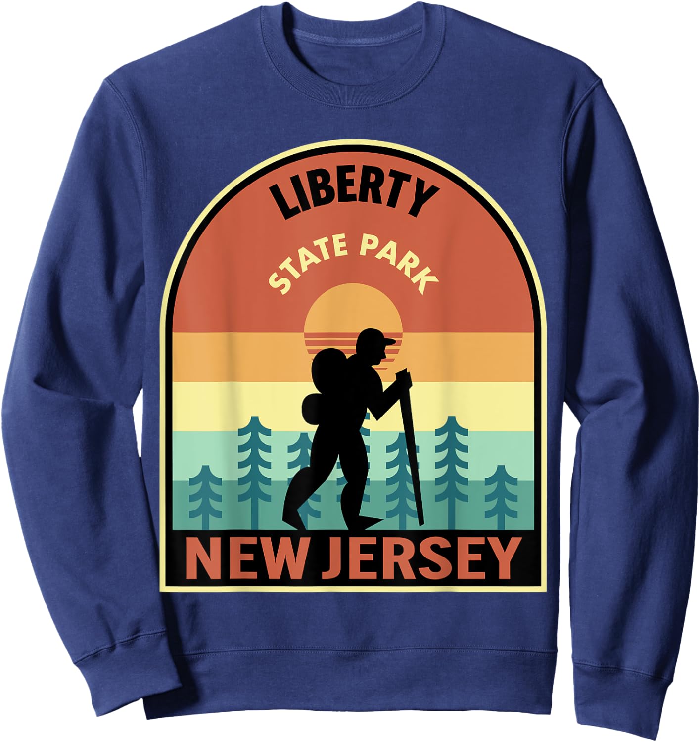 Liberty State Park NJ Retro Sweatshirt - Sweatshirt | Navy