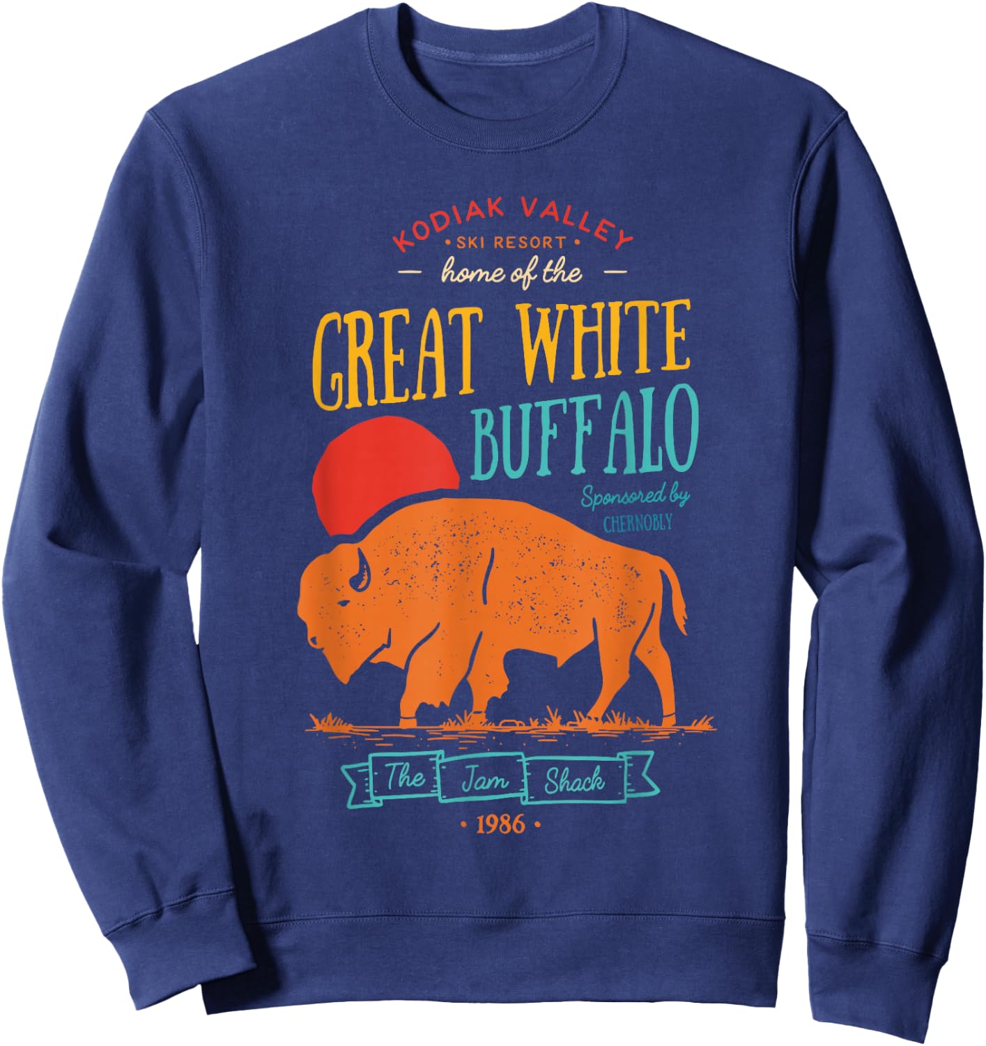 Kodiak Valley Ski Resort Home Of The Great White Buffalo Sweatshirt - Sweatshirt | Navy