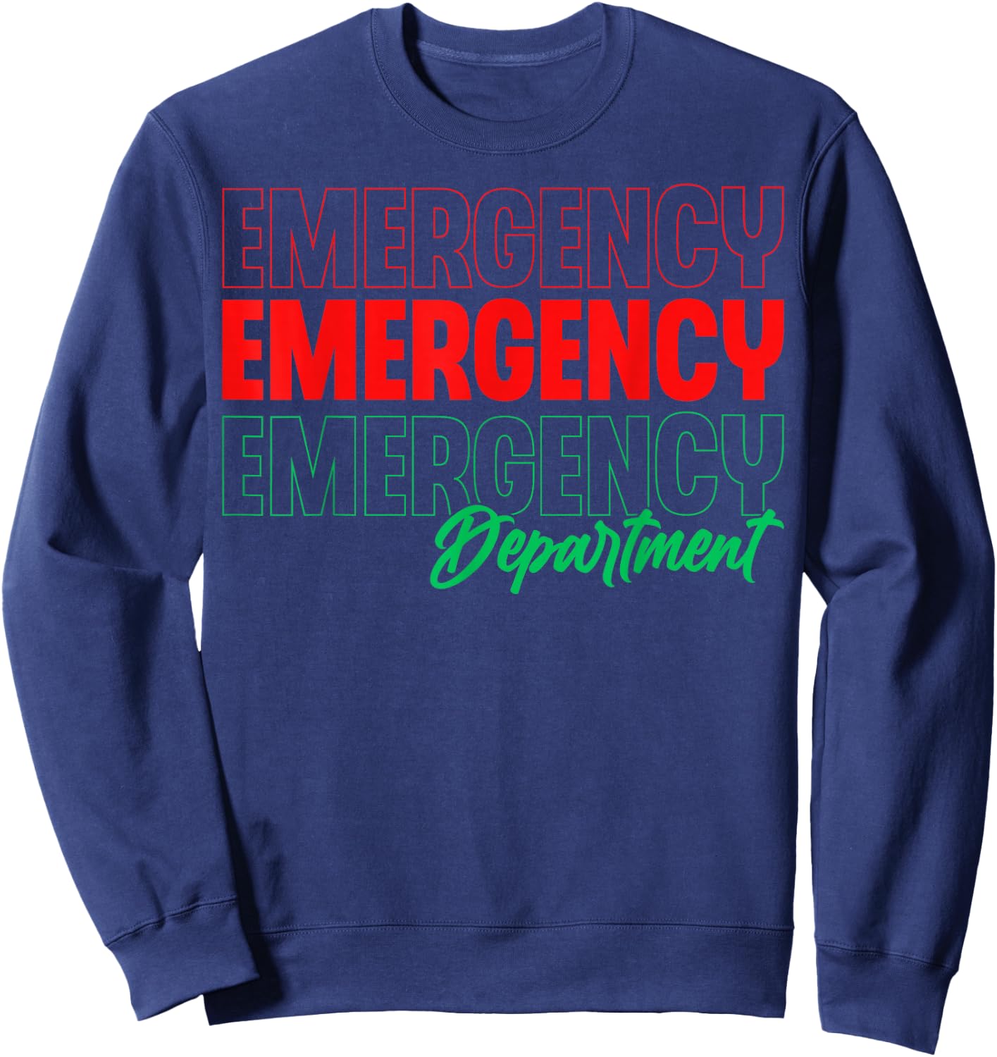 Emergency Department Xmas Holiday ER Nurse Christmas Sweatshirt - Sweatshirt | Navy