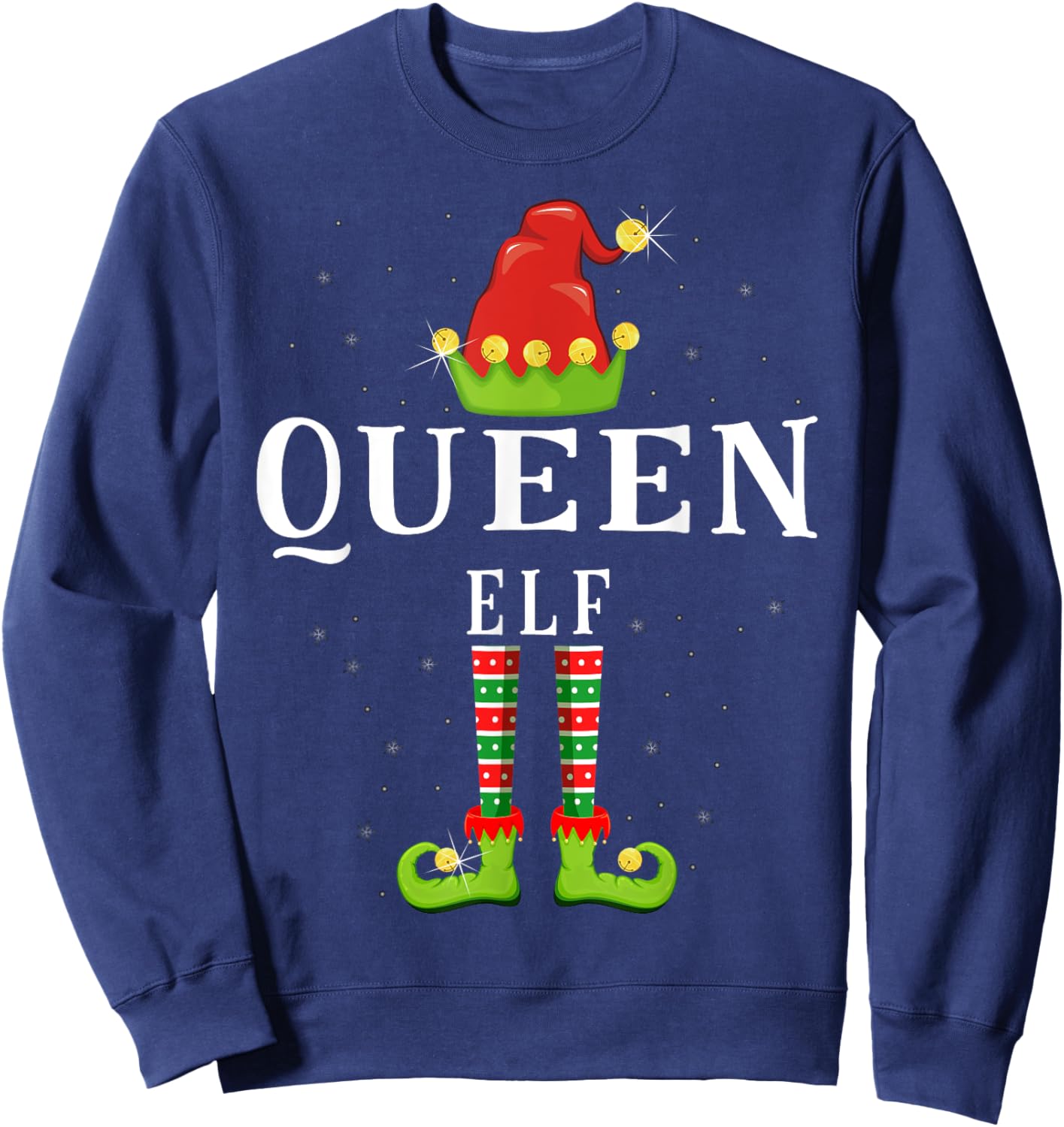 Queen Elf Christmas Matching Xmas Pajama Sweatshirt - Sweatshirt | Navy