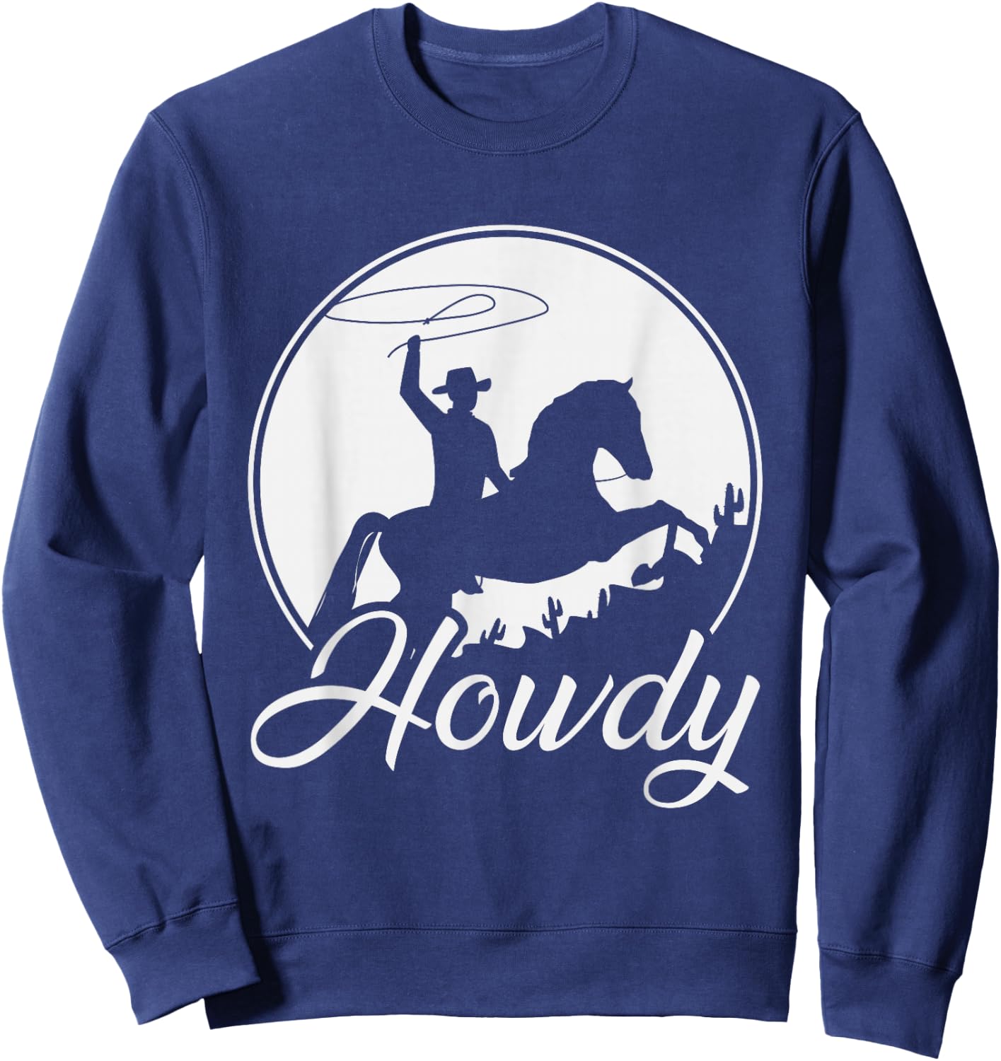 Texas Farmer Cowboy Gift Rodeo Howdy Cowboy - Men's Black Western Cowboy - Small - Classic Fit - Short Sleeve - - Cotton 65%, Polyester 35% Sweatshirt - Sweatshirt | Navy