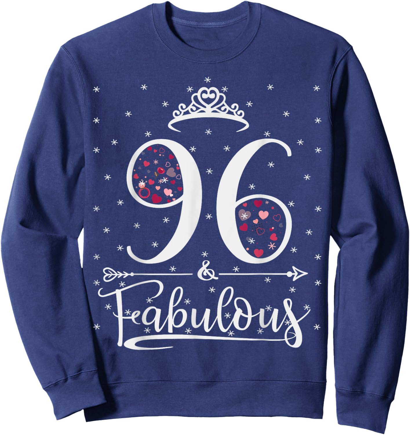 96 & And Fabulous 96 Years Old 96th Birthday Girl Lady Sweatshirt - Sweatshirt | Navy