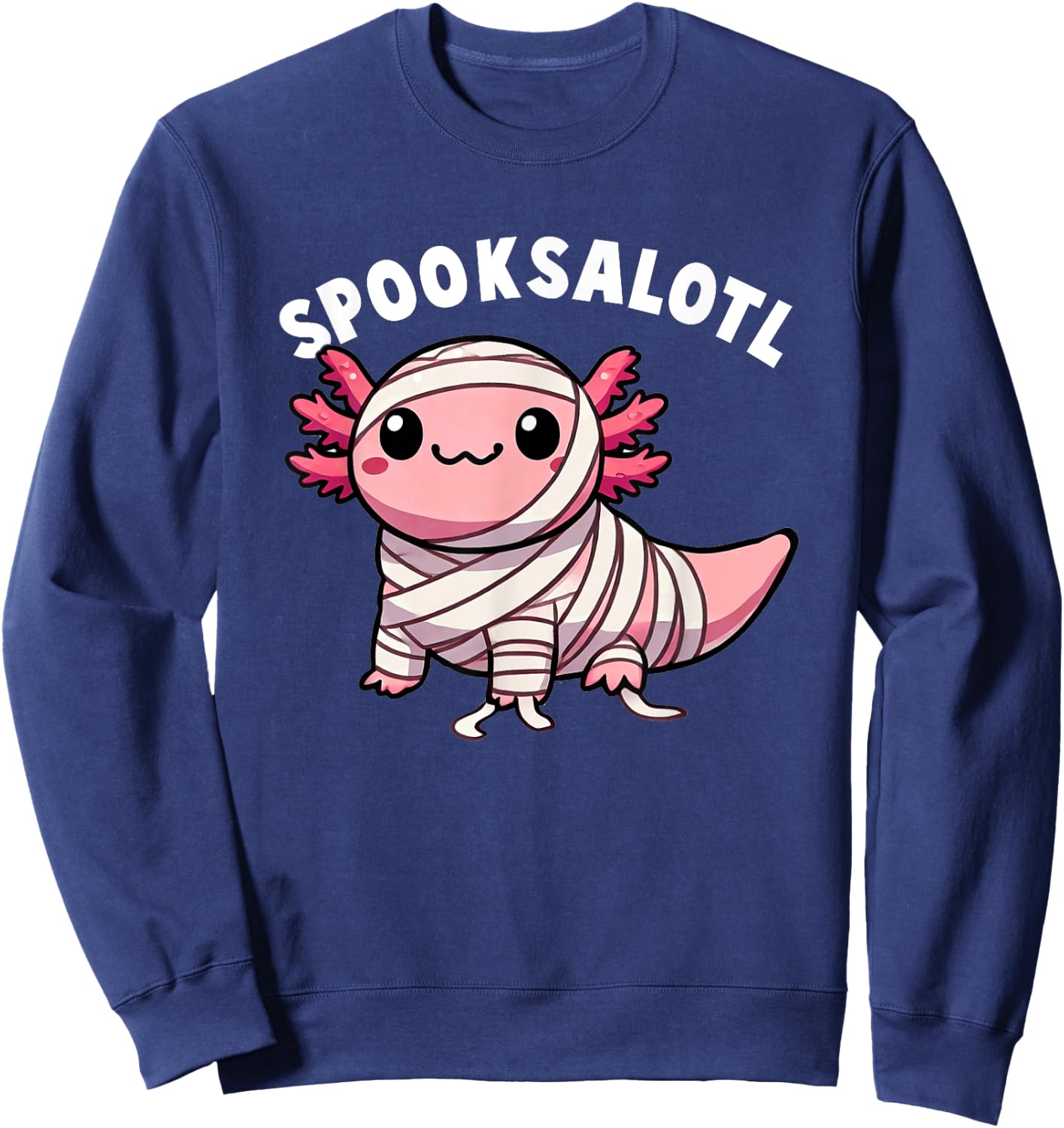 Halloween Axolotl Spooksalotl Funny Axolotl Kids Women Men Sweatshirt - Sweatshirt | Navy