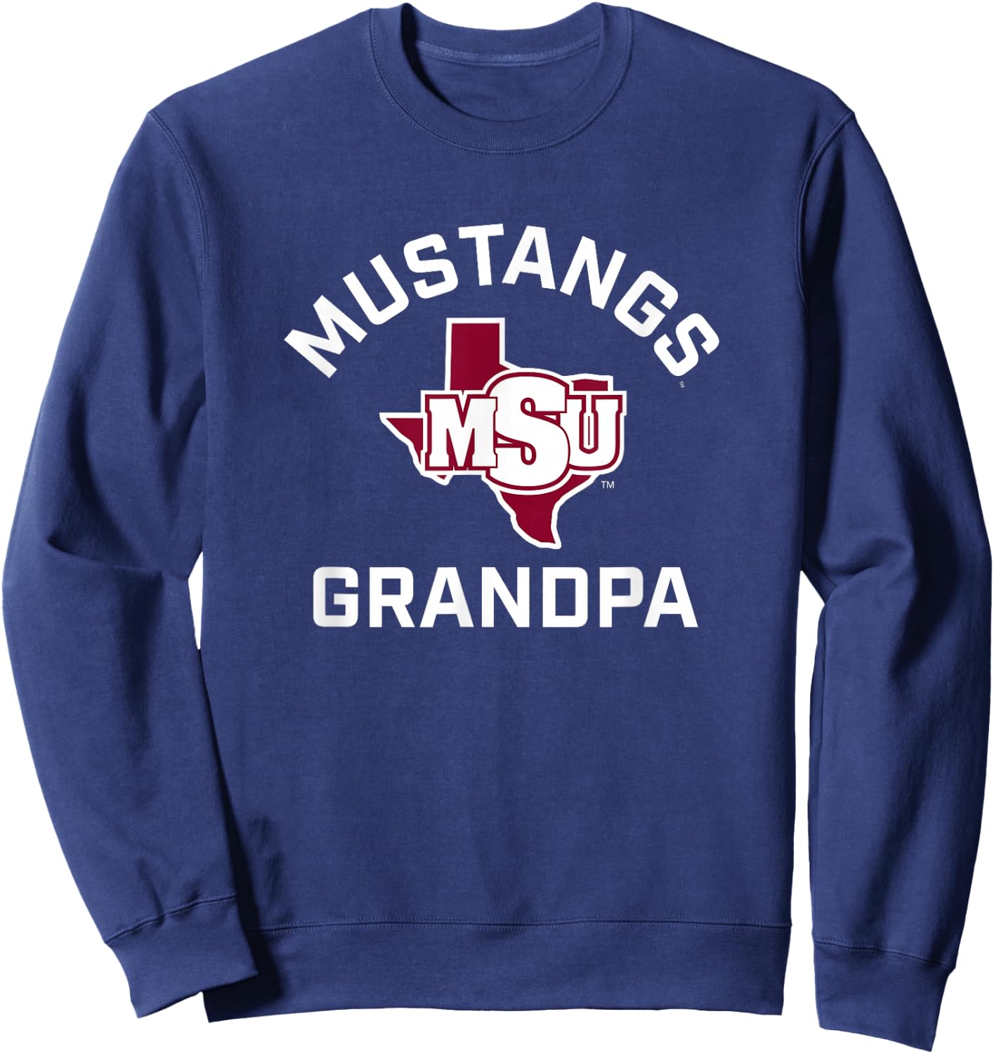 Midwestern State University Mustangs Arched Grandpa Sweatshirt - Sweatshirt | Navy