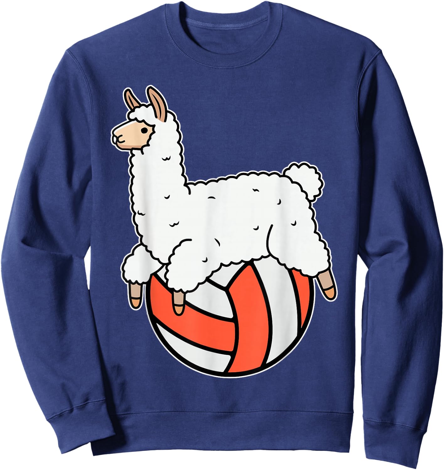 Volleyball Llama Laying and Chilling on Volley Ball Sweatshirt - Sweatshirt | Navy