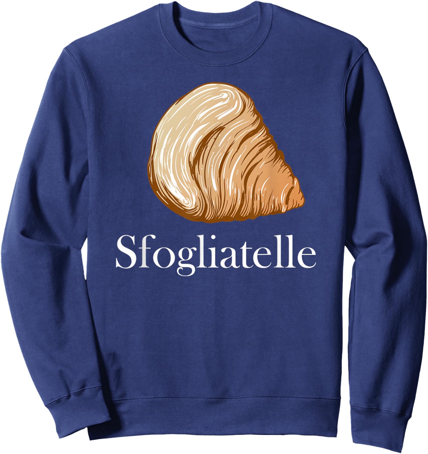 Sfogliatelle Design | Italian Pastry Graphic | Lobster Tail Sweatshirt - Sweatshirt | Navy