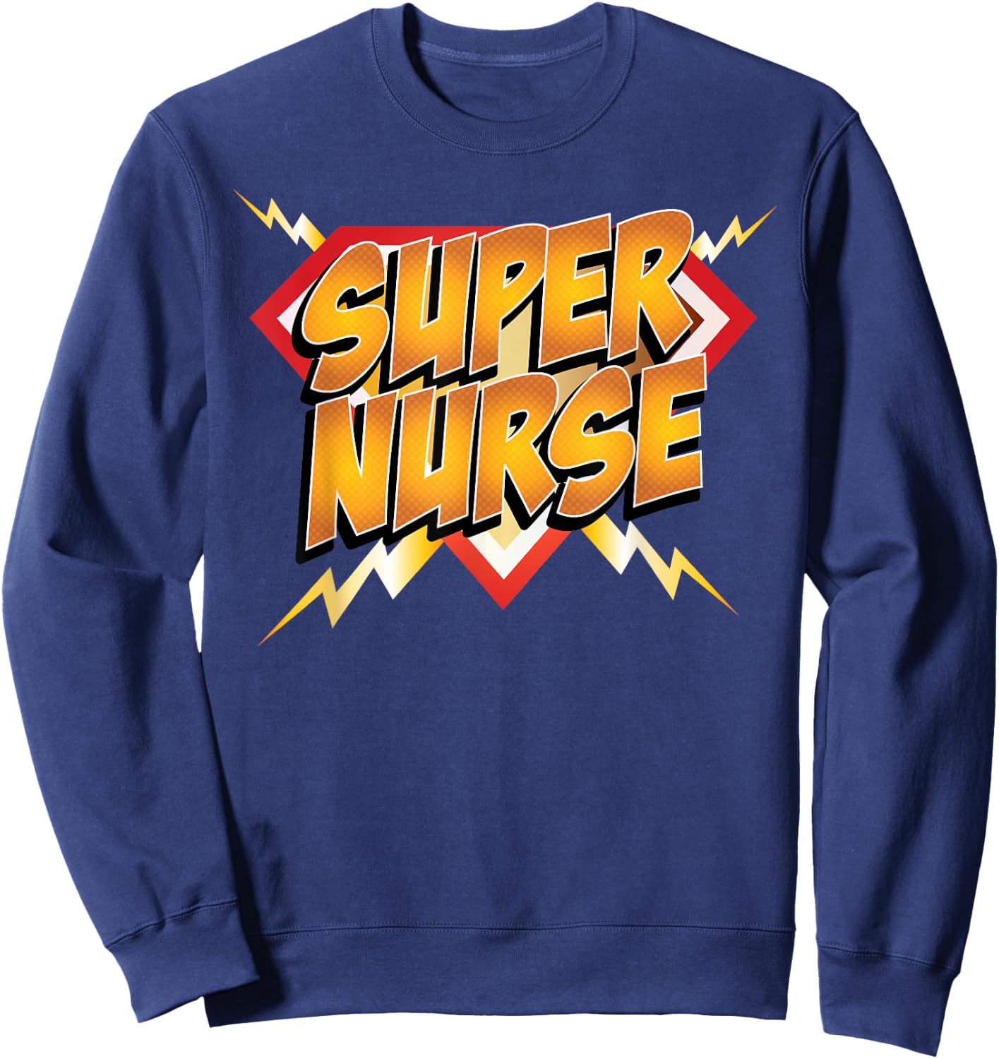 Super Nurse Superhero Comic Book Medical Sweatshirt - Sweatshirt | Navy