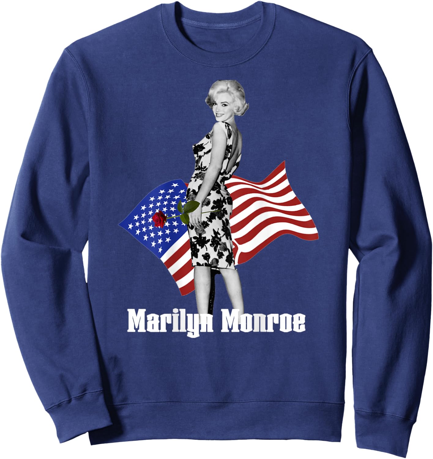 Marilyn Monroe_024_Back Printed Sweatshirt - Sweatshirt | Navy