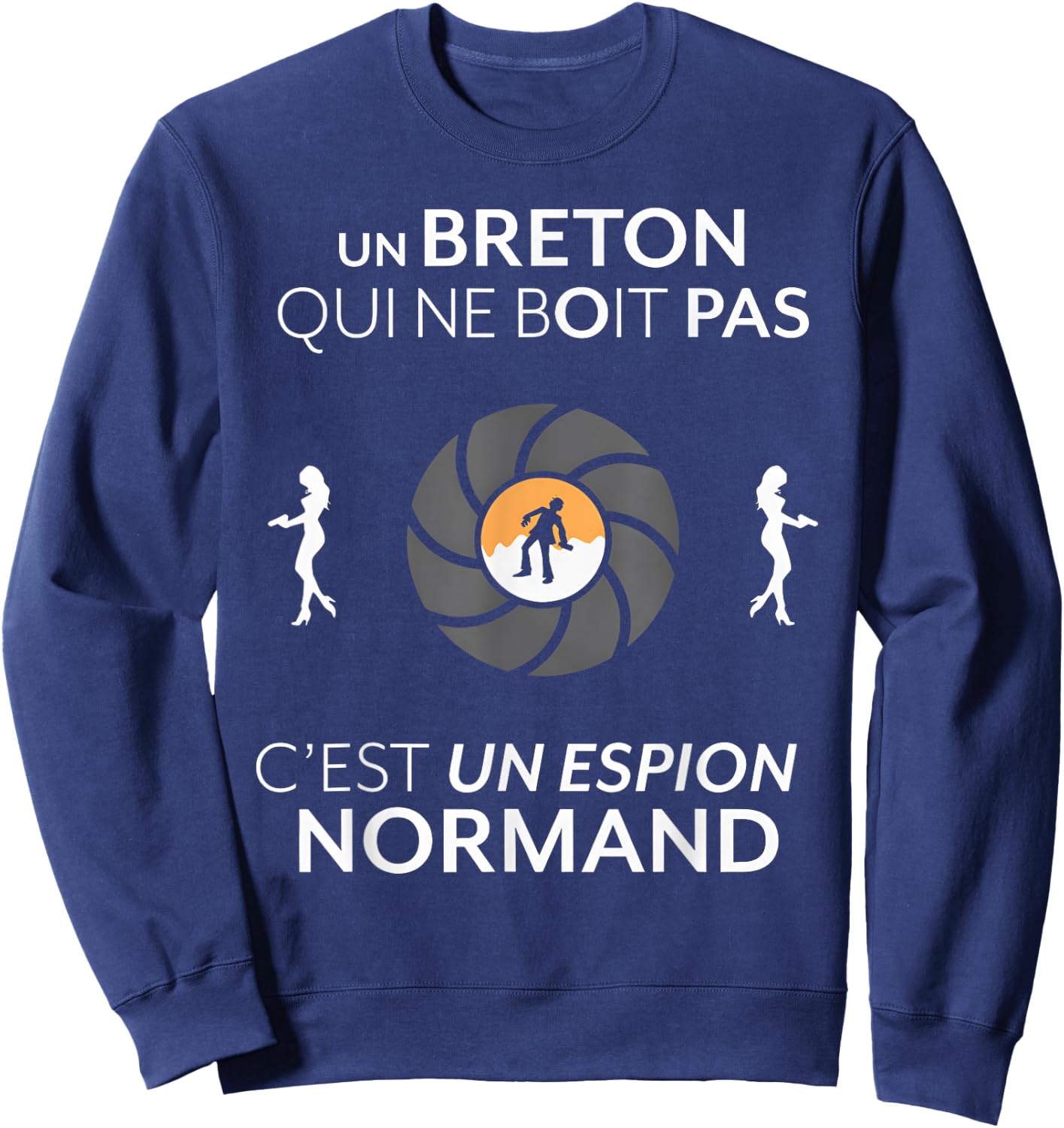 Un Breton Qui ne boit Pas C'est Un Espion Normand Sweatshirt - Sweatshirt | Navy