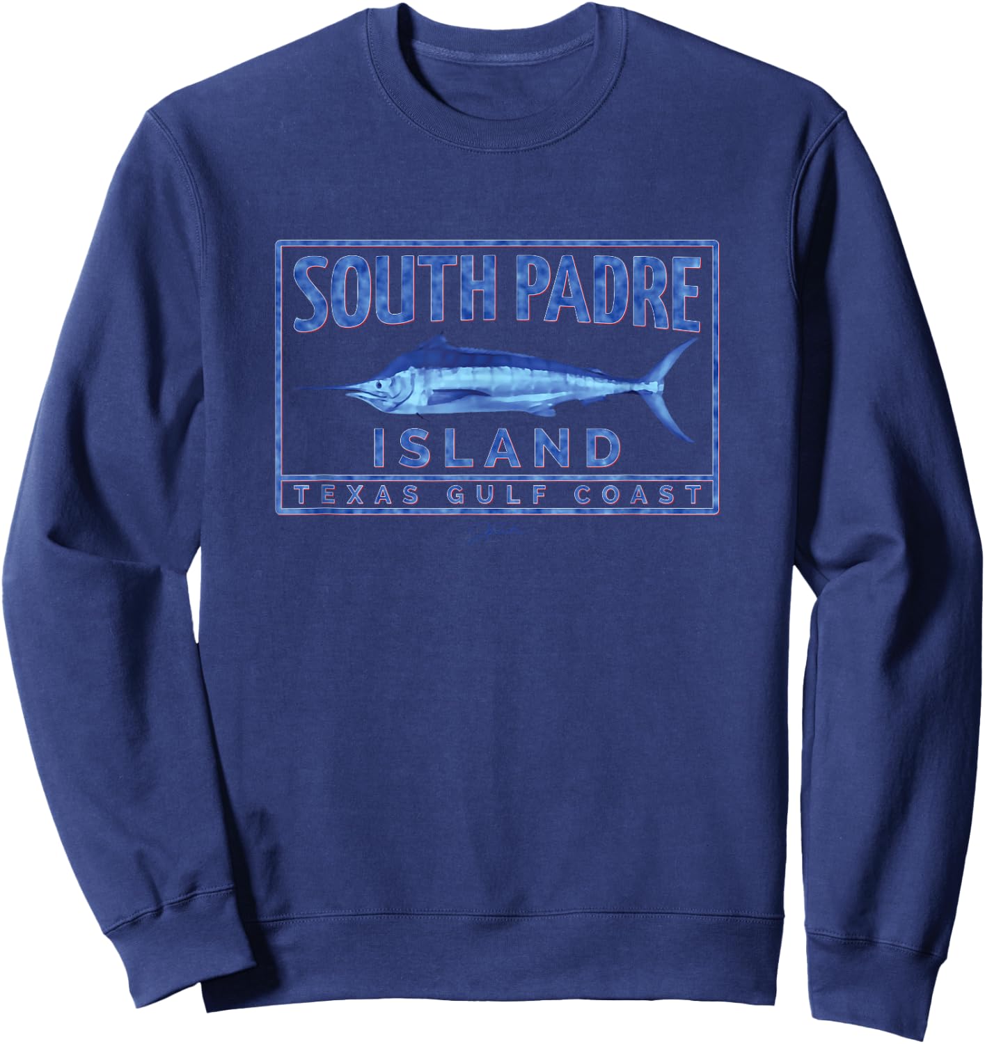 JCombs: South Padre Island, TX, Blue Marlin Sweatshirt - Sweatshirt | Navy