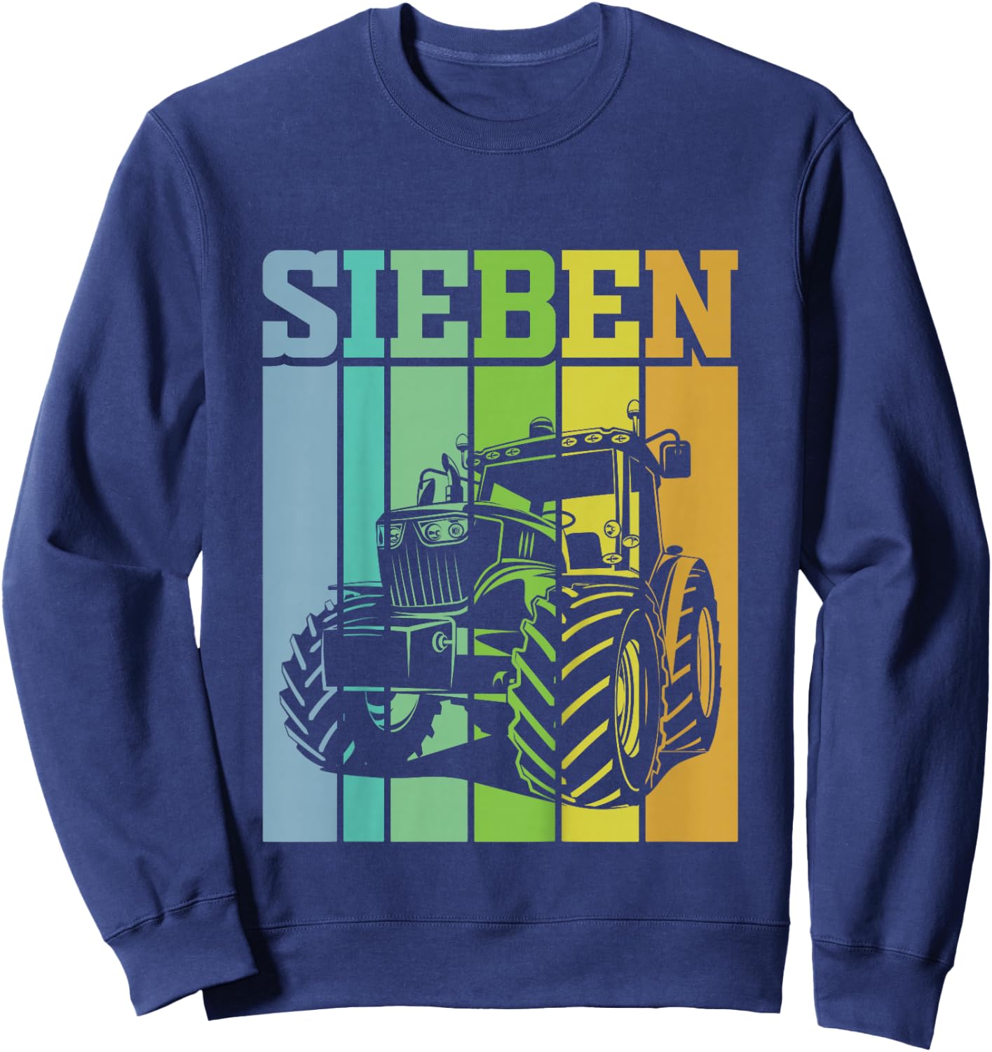 Children's Birthday 7 Years 7th Birthday Tractor , black Sweatshirt - Sweatshirt | Navy