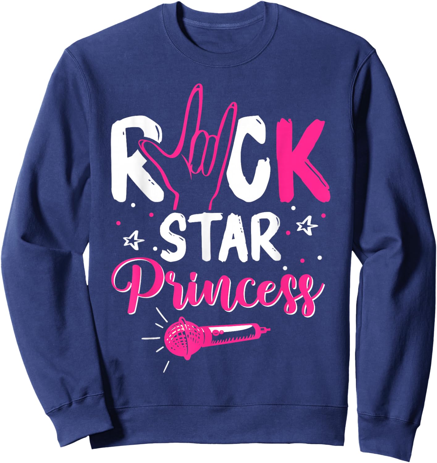 Women's Rockstar Birthday Girl Rock Star Princess Party Music , black Sweatshirt - Sweatshirt | Navy